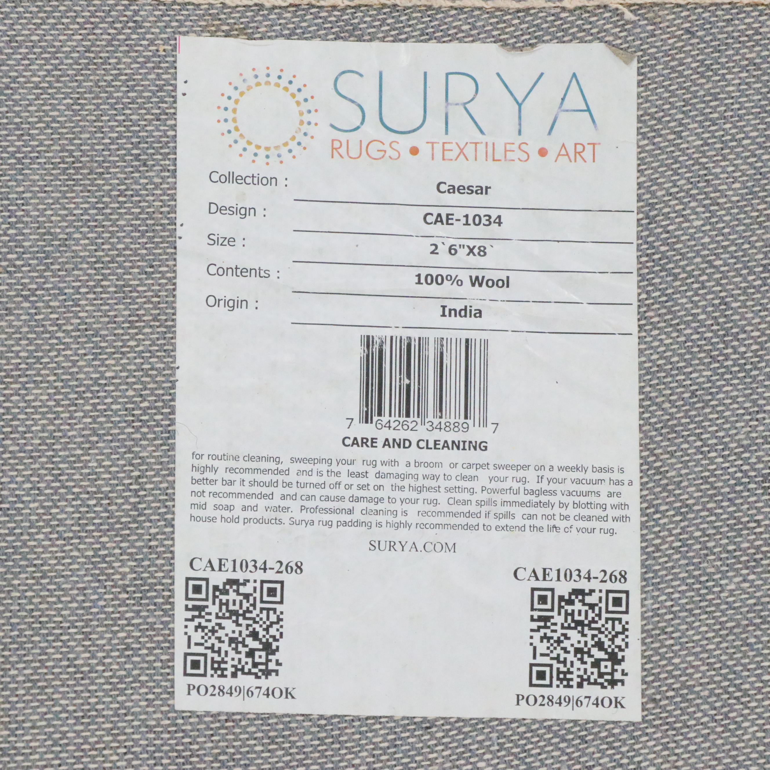 2'7 x 8' Hand-Tufted Surya "Caesar" Carpet Runner