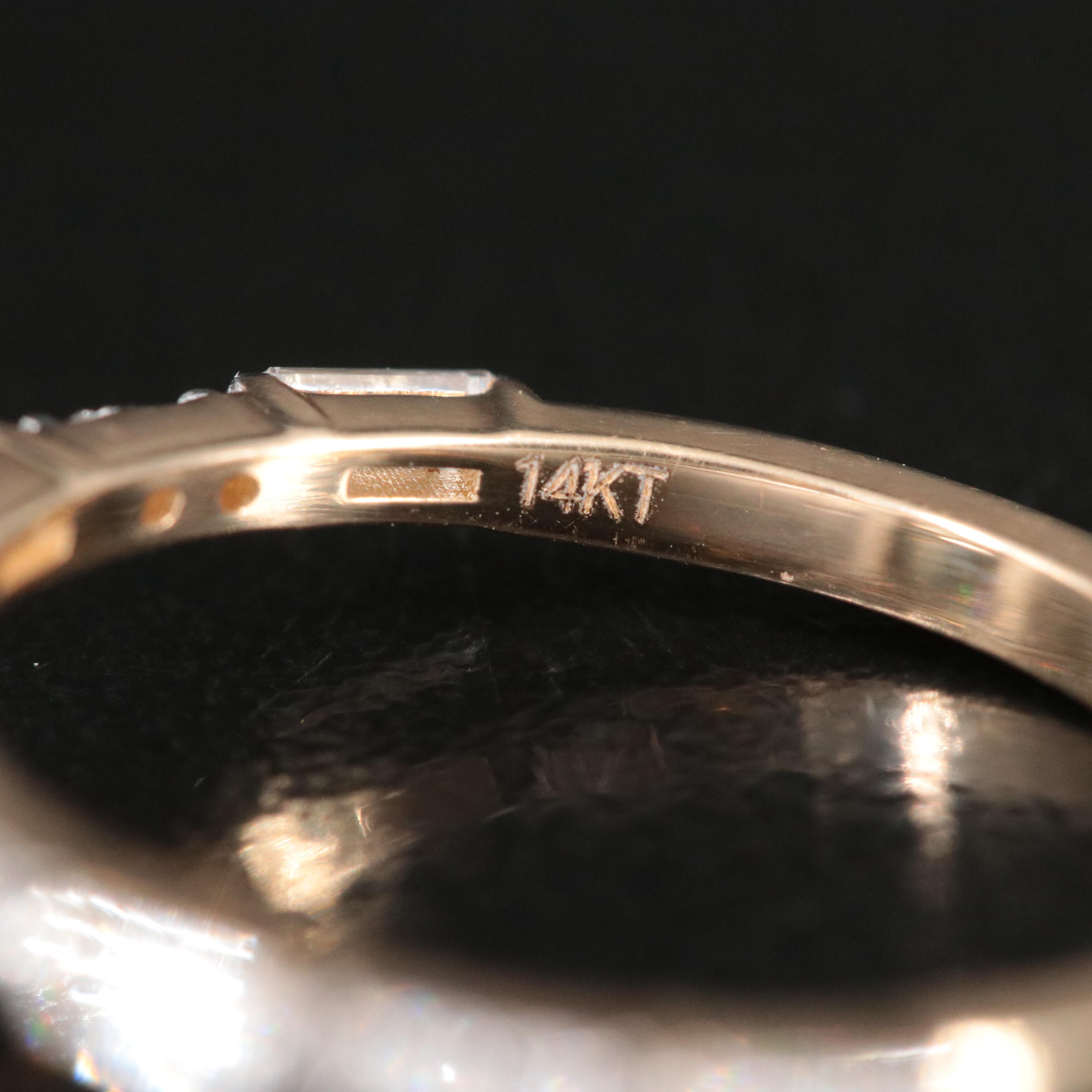 14K 3.35 CTW Lab Grown Diamond Ring with Fancy Blue Center and IGI Report