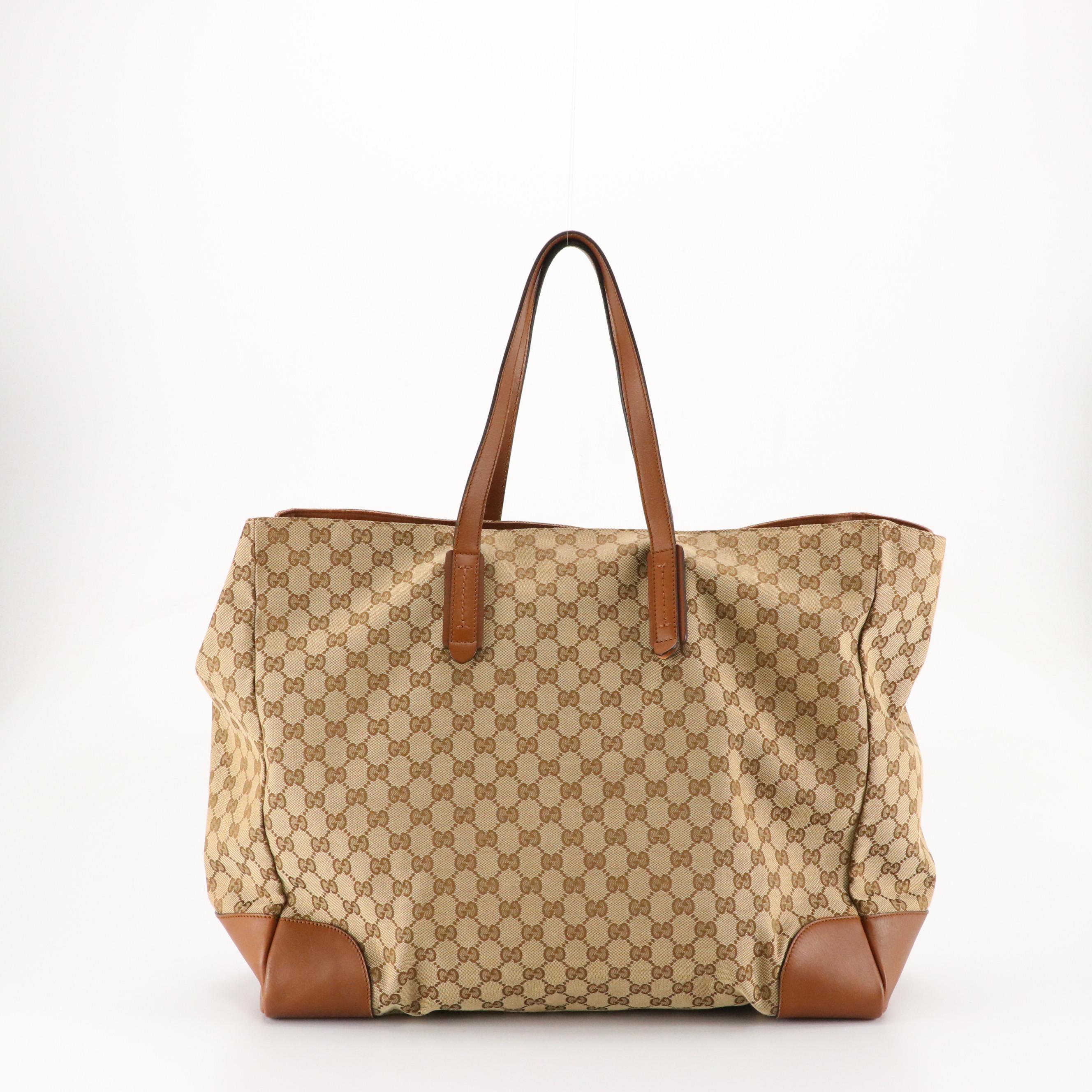 Gucci GG Canvas and Leather Weekender Tote