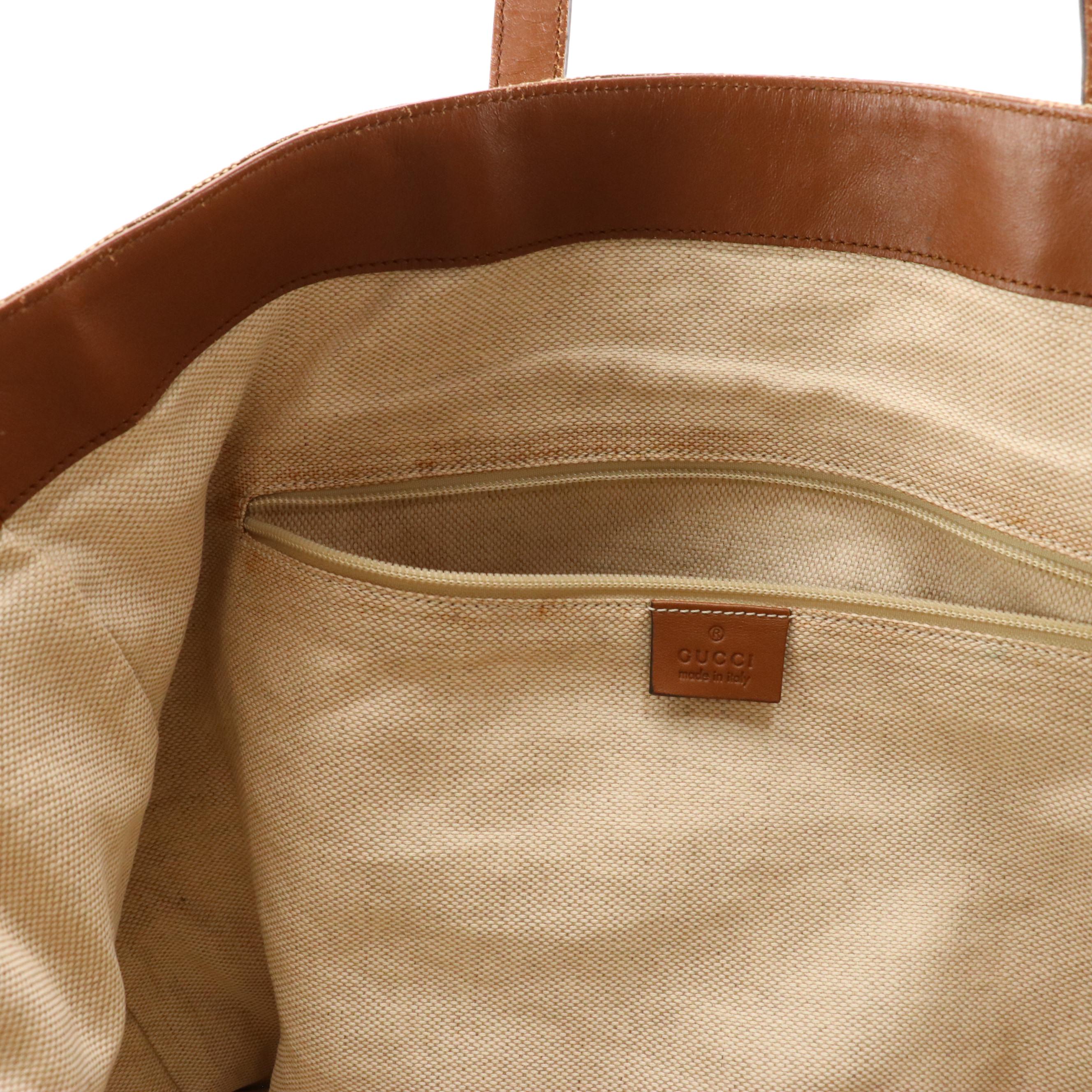 Gucci GG Canvas and Leather Weekender Tote