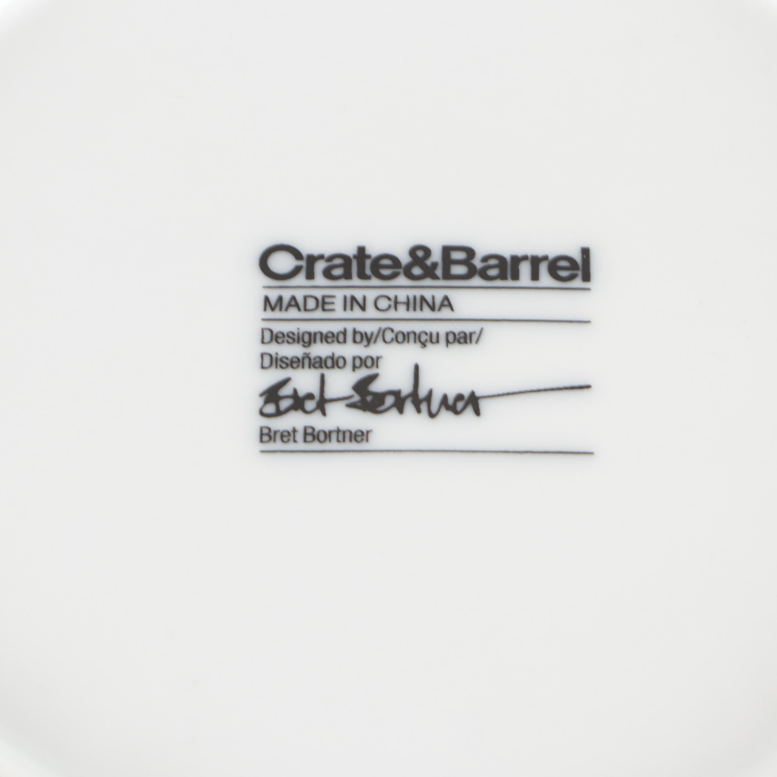 Pottery Barn "Great White" Ceramic Dinnerware with Crate & Barrel Serving Bowl