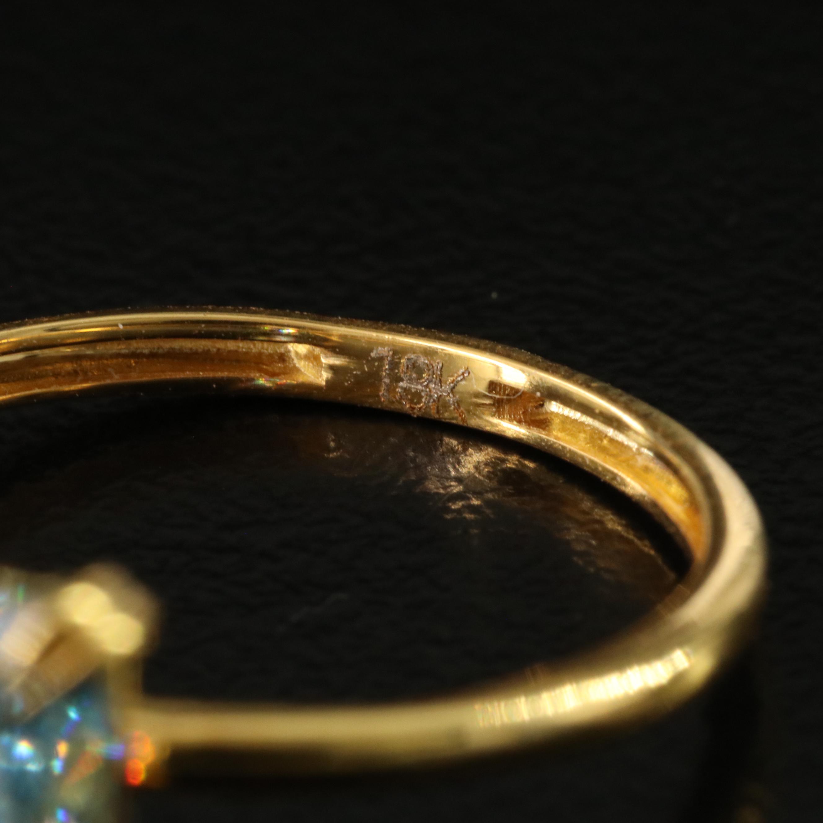 18K 3.09 CT Lab Grown Fancy Blue Diamond Solitaire Ring with IGI Report