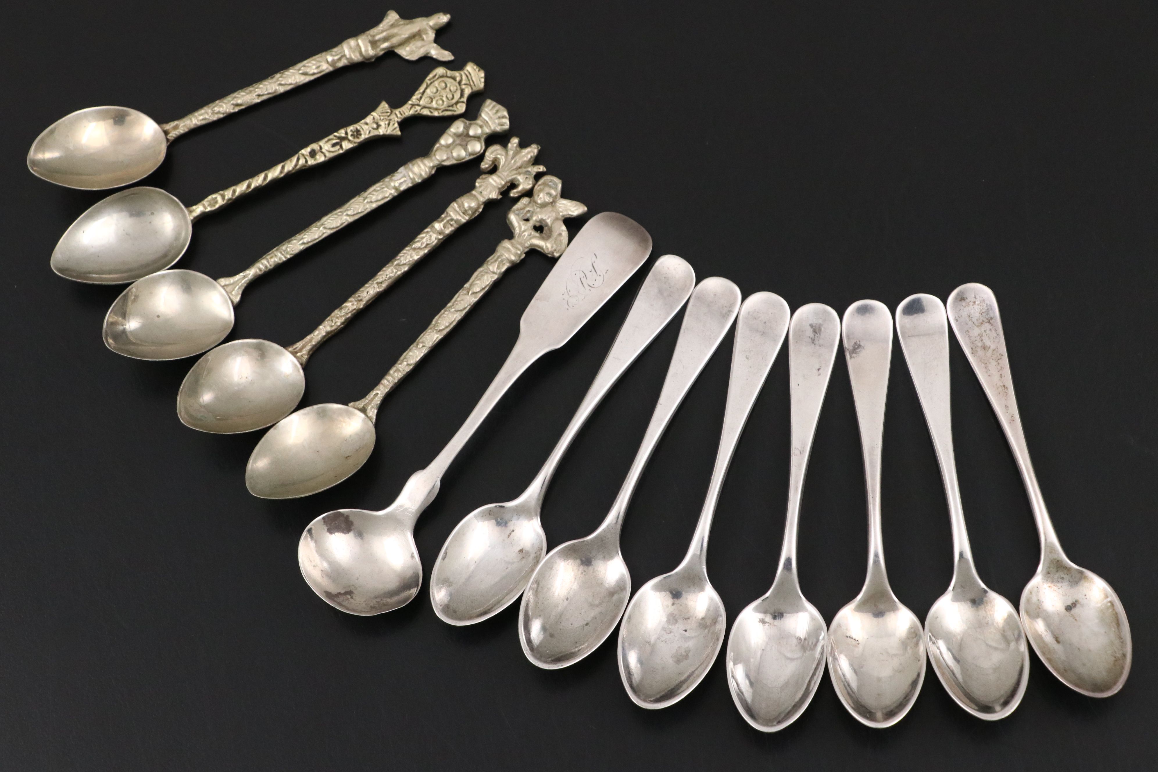 Lenox Porcelain Demitasse Cups with Sterling Holders and Other Tableware