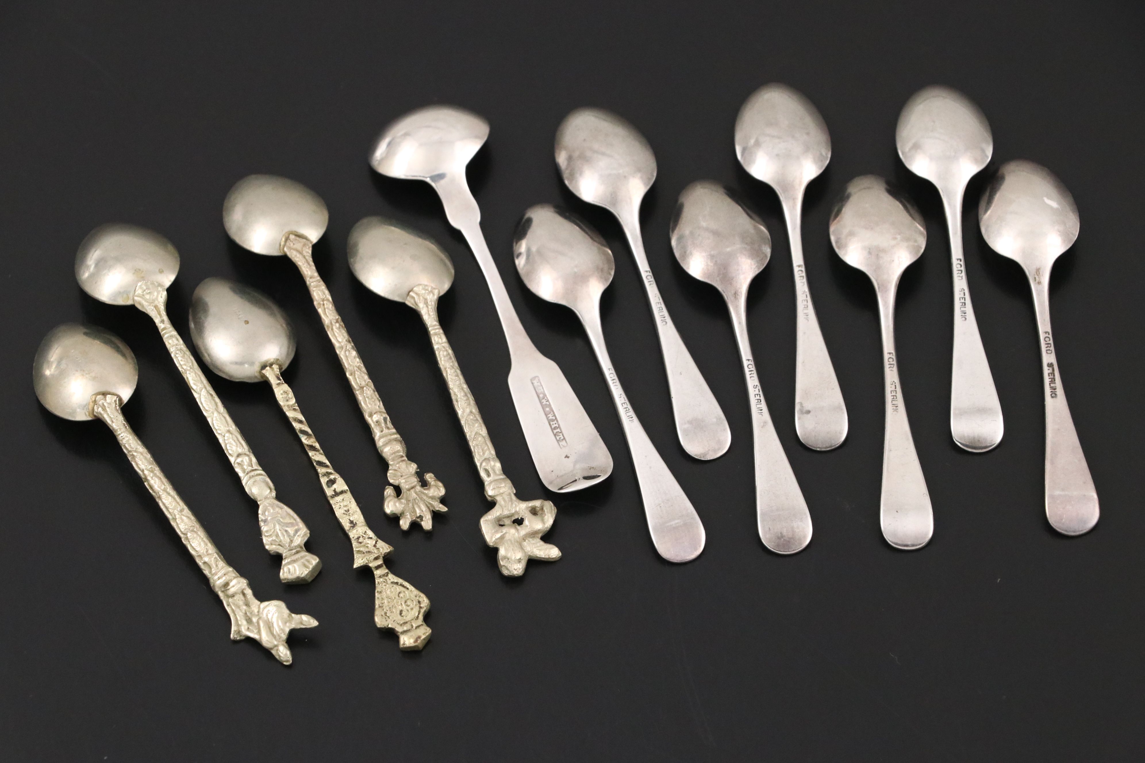 Lenox Porcelain Demitasse Cups with Sterling Holders and Other Tableware