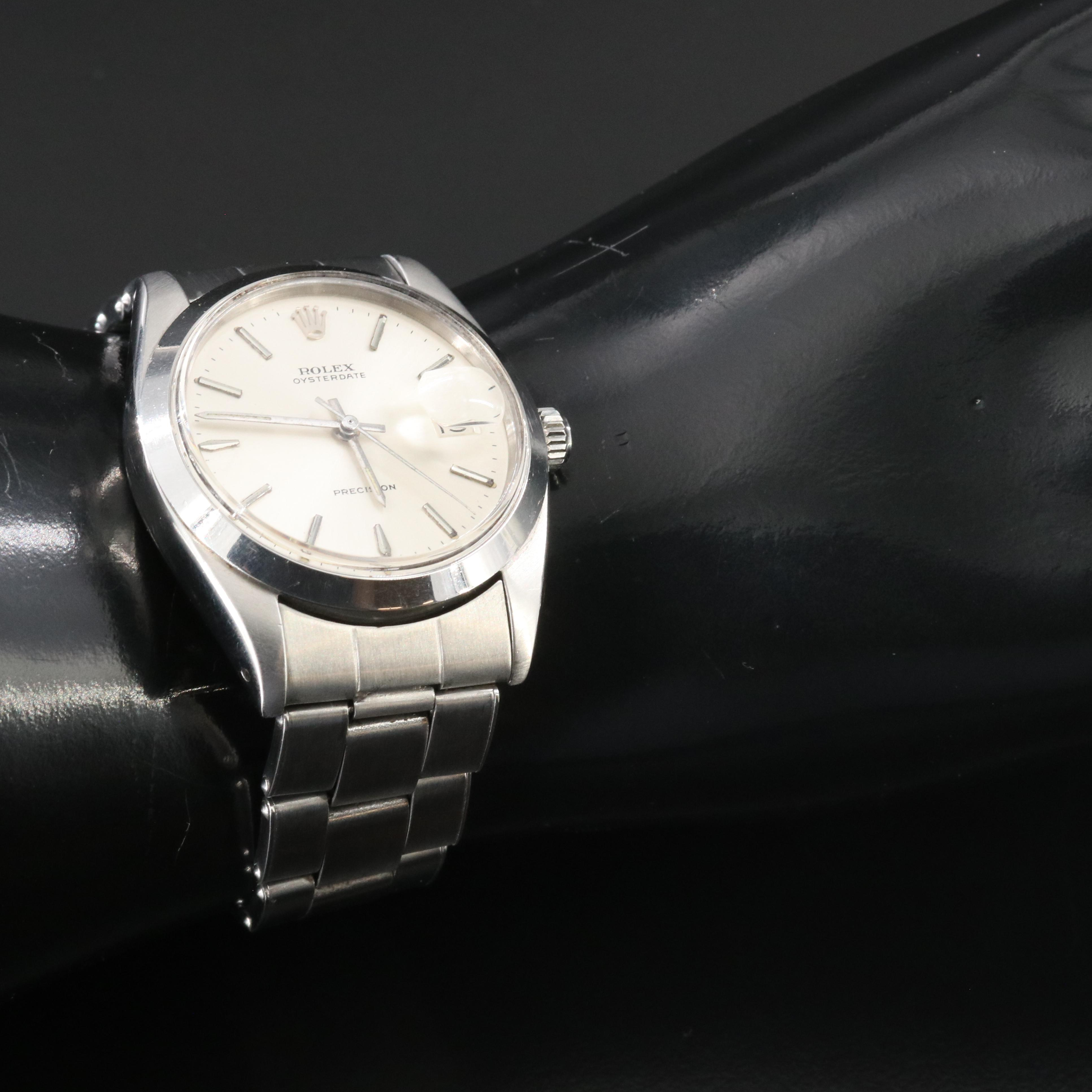 Rolex Oysterdate 6694 Silver 34mm Steel Manual-Wind Watch c. 1967