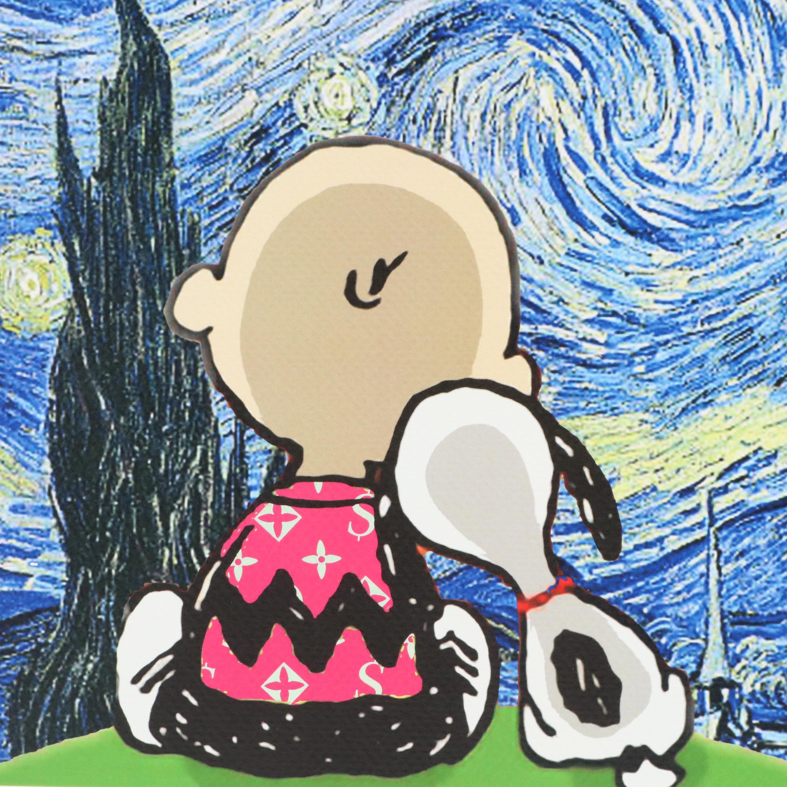 Death NYC Pop Art Graphic Print Homage to Van Gogh x Peanuts, 2020