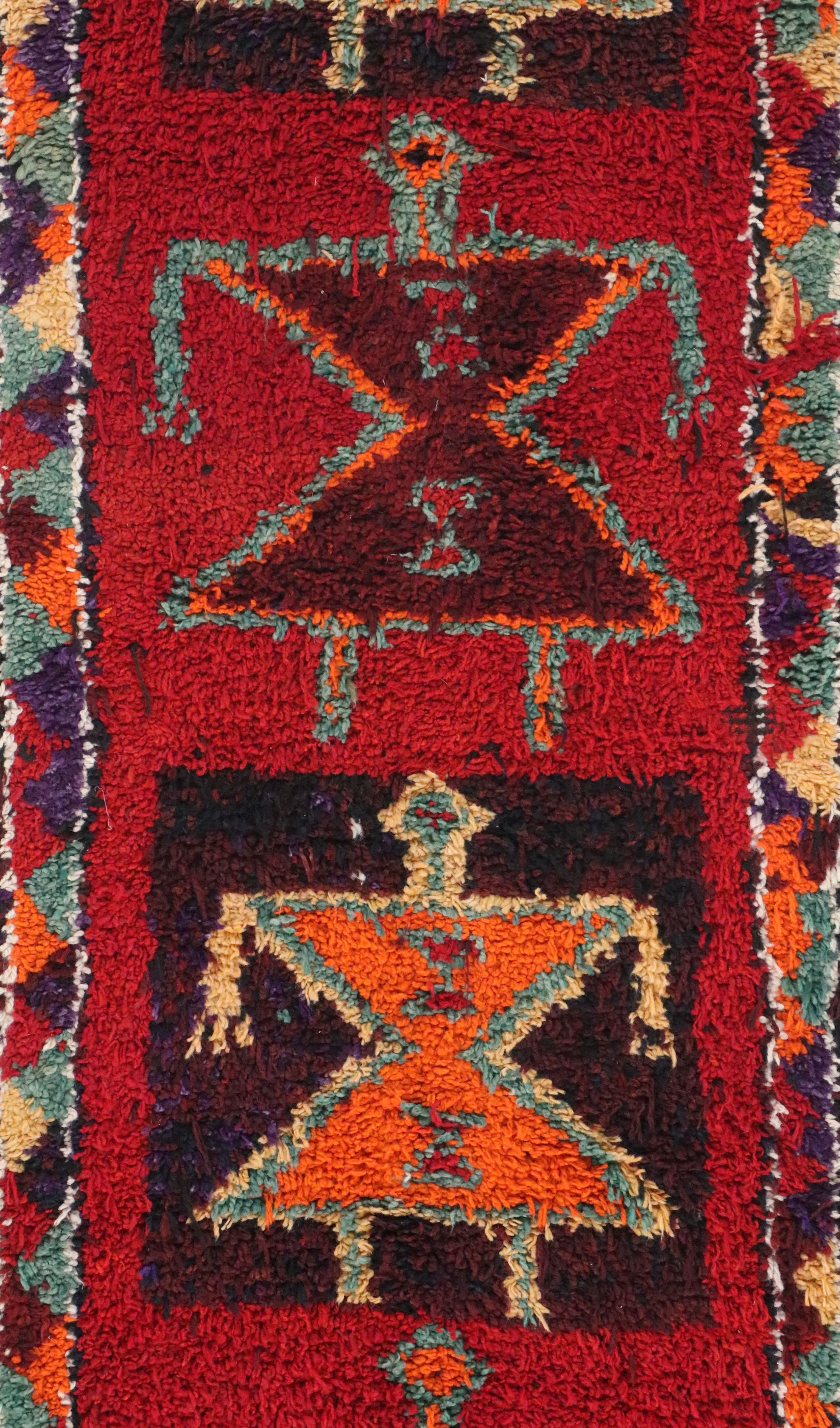 2'10 x 10'3 Hand-Knotted Moroccan Berber Carpet Runner Long Rug