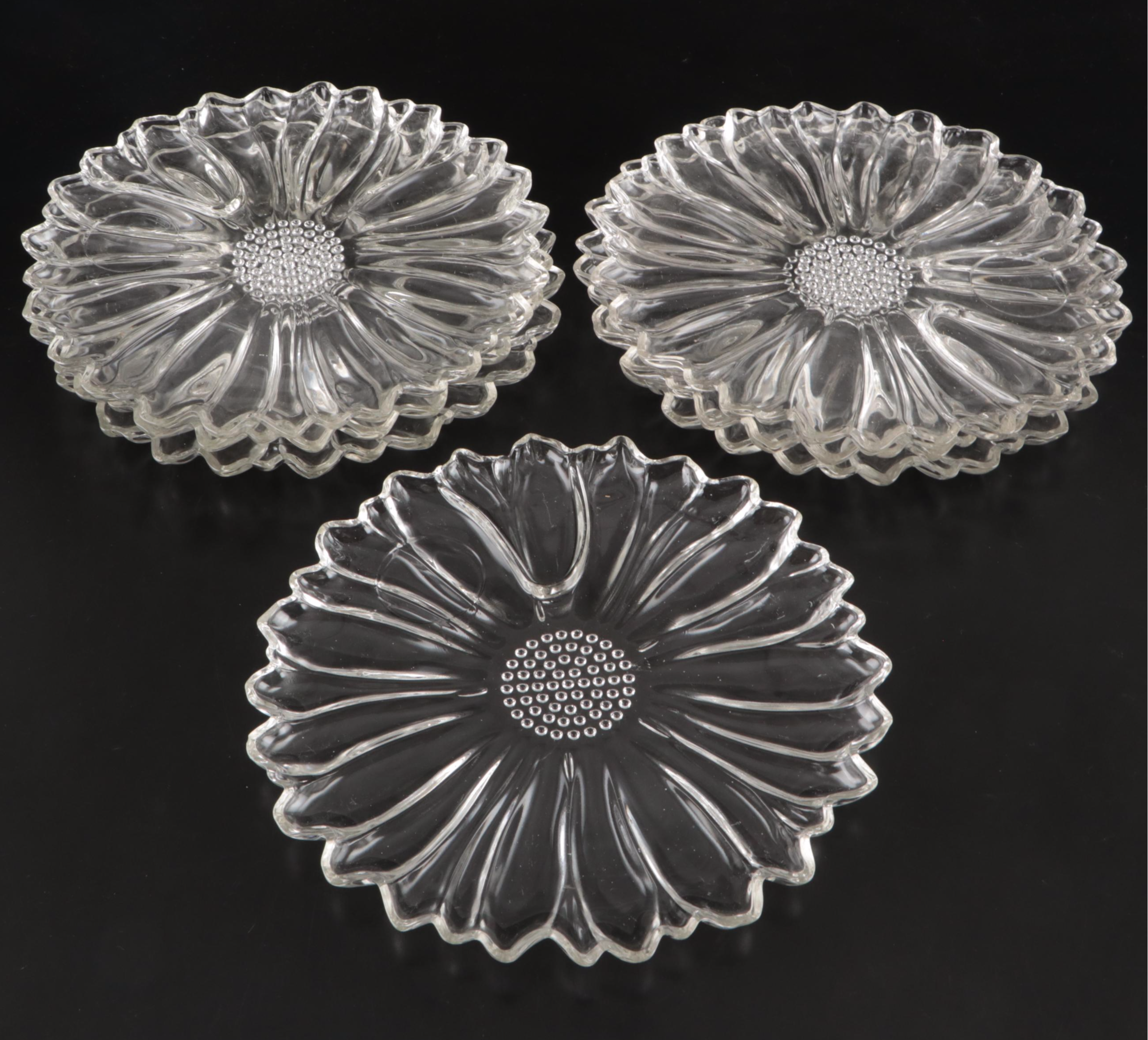 Colony "Garden Club" Glass Snack Plates with Other Glass Dinnerware