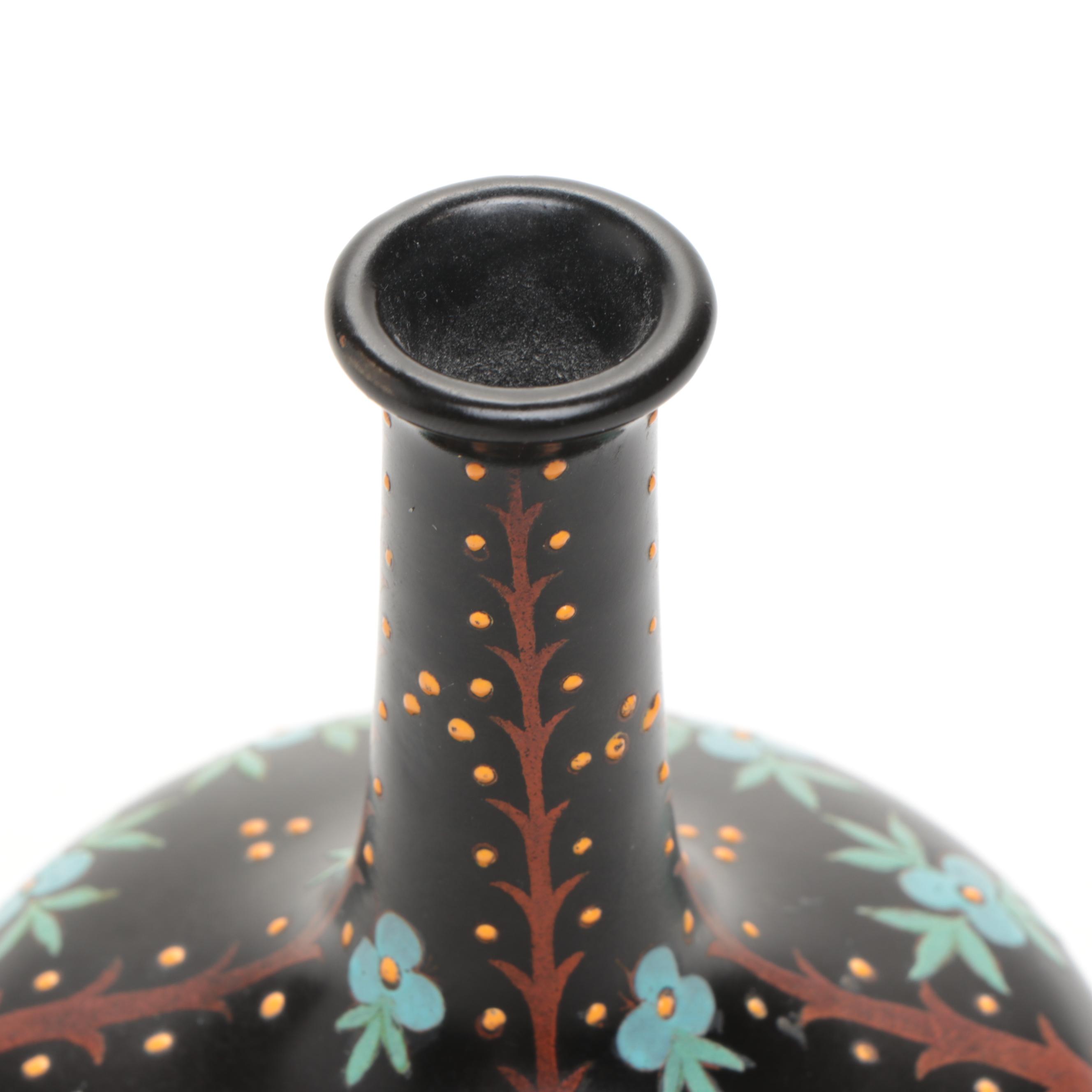 Minton Ceramic Japonsime Cloisonné Style Bottle Vase, Late 19th/Early 20th C.