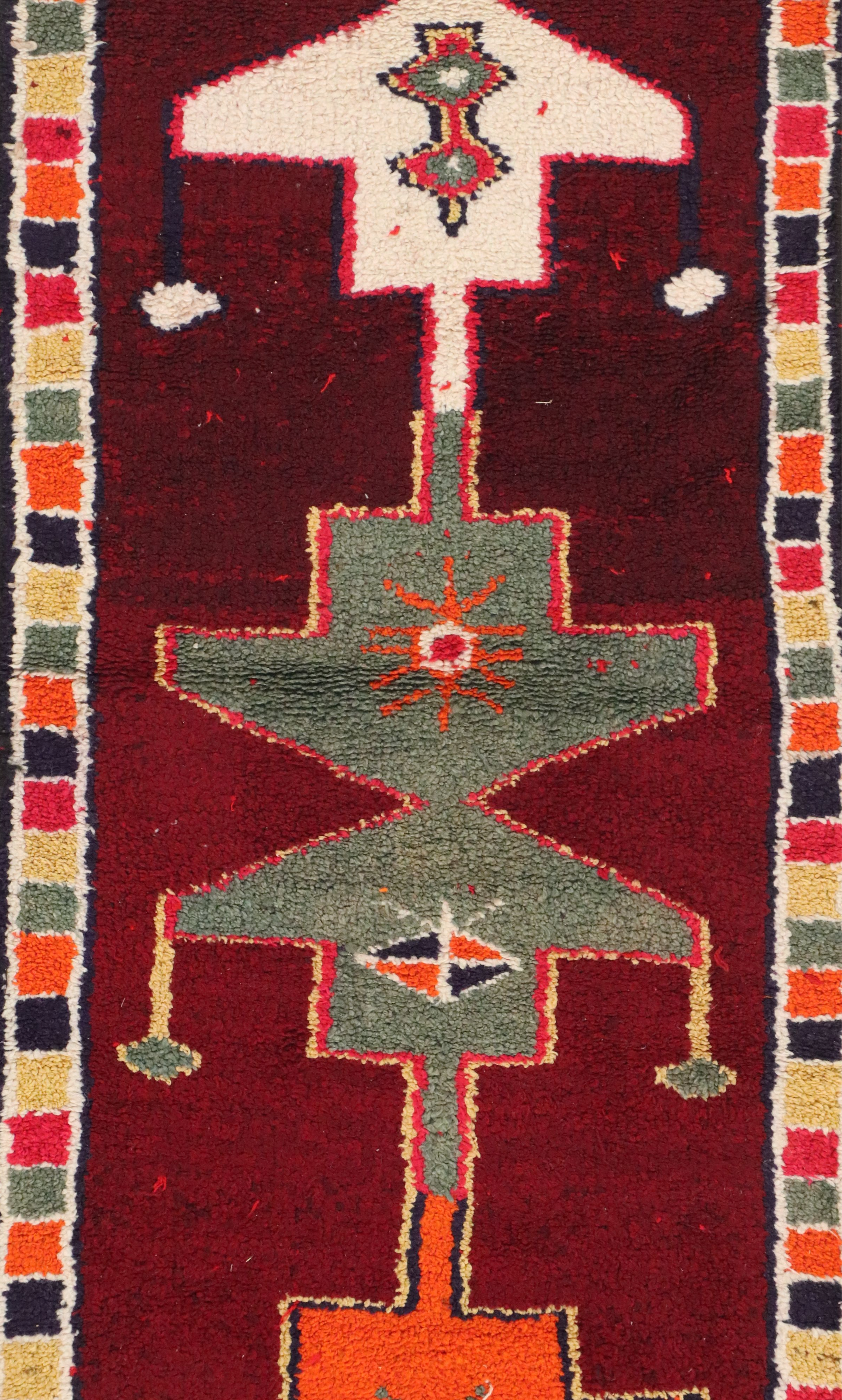 3'2 x 11'7 Hand-Knotted Moroccan Berber Carpet Runner Long Rug