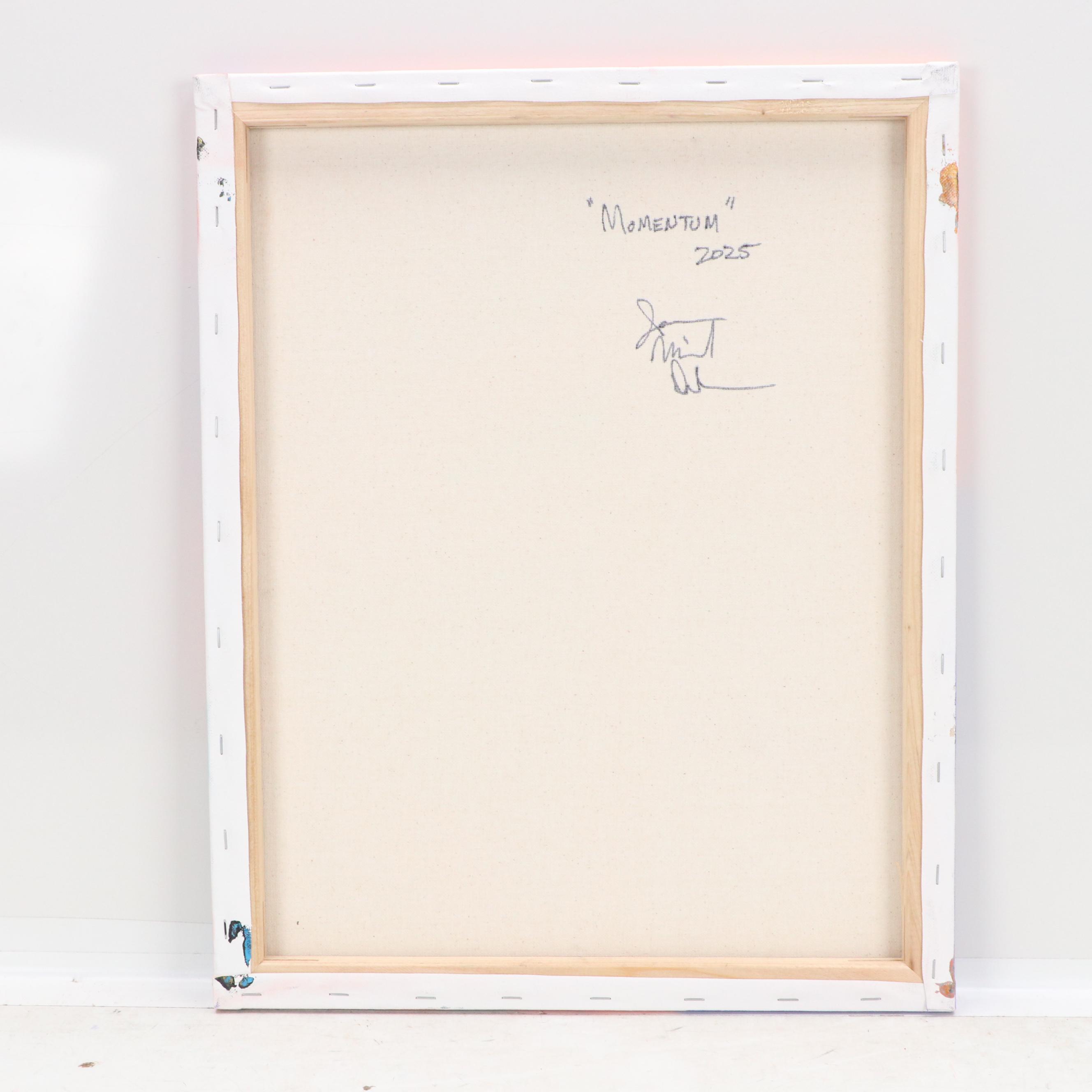 Jason Michael Durham Abstract Geometric Mixed Media Painting "Momentum," 2025