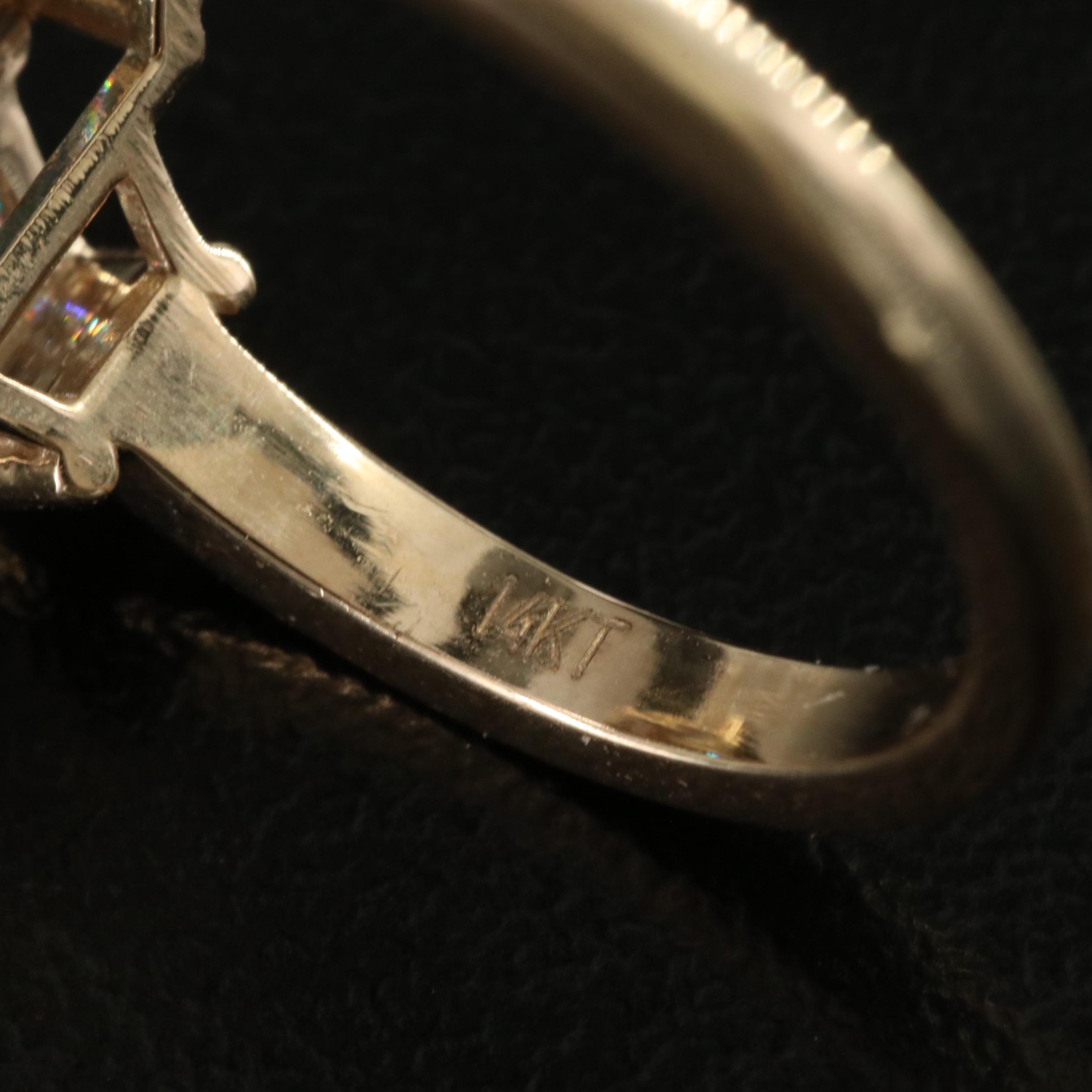 14K 3.71 CTW Lab Grown Diamond Ring with Fancy Blue Center and IGI Report