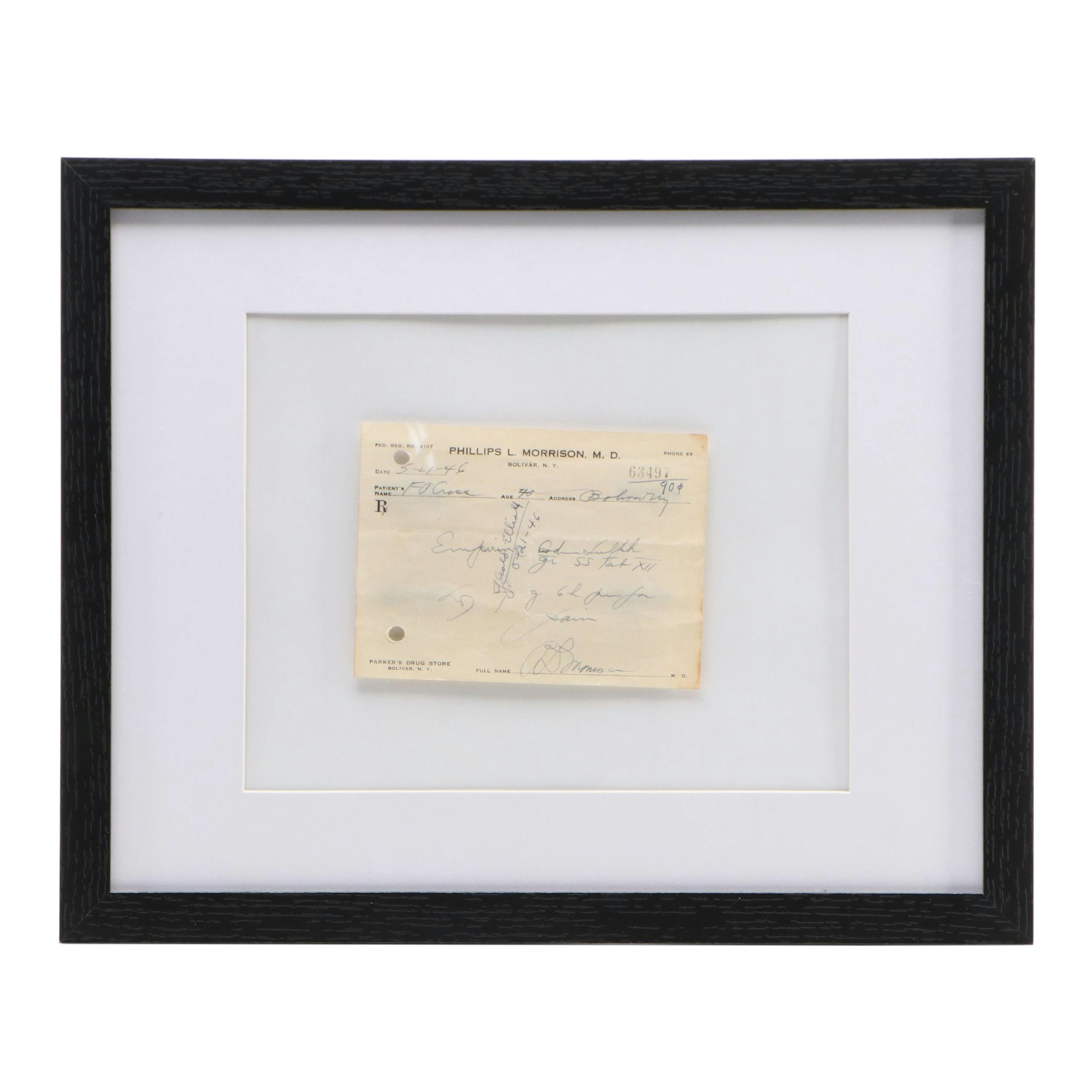 Prescription Form for Empirin, 1946