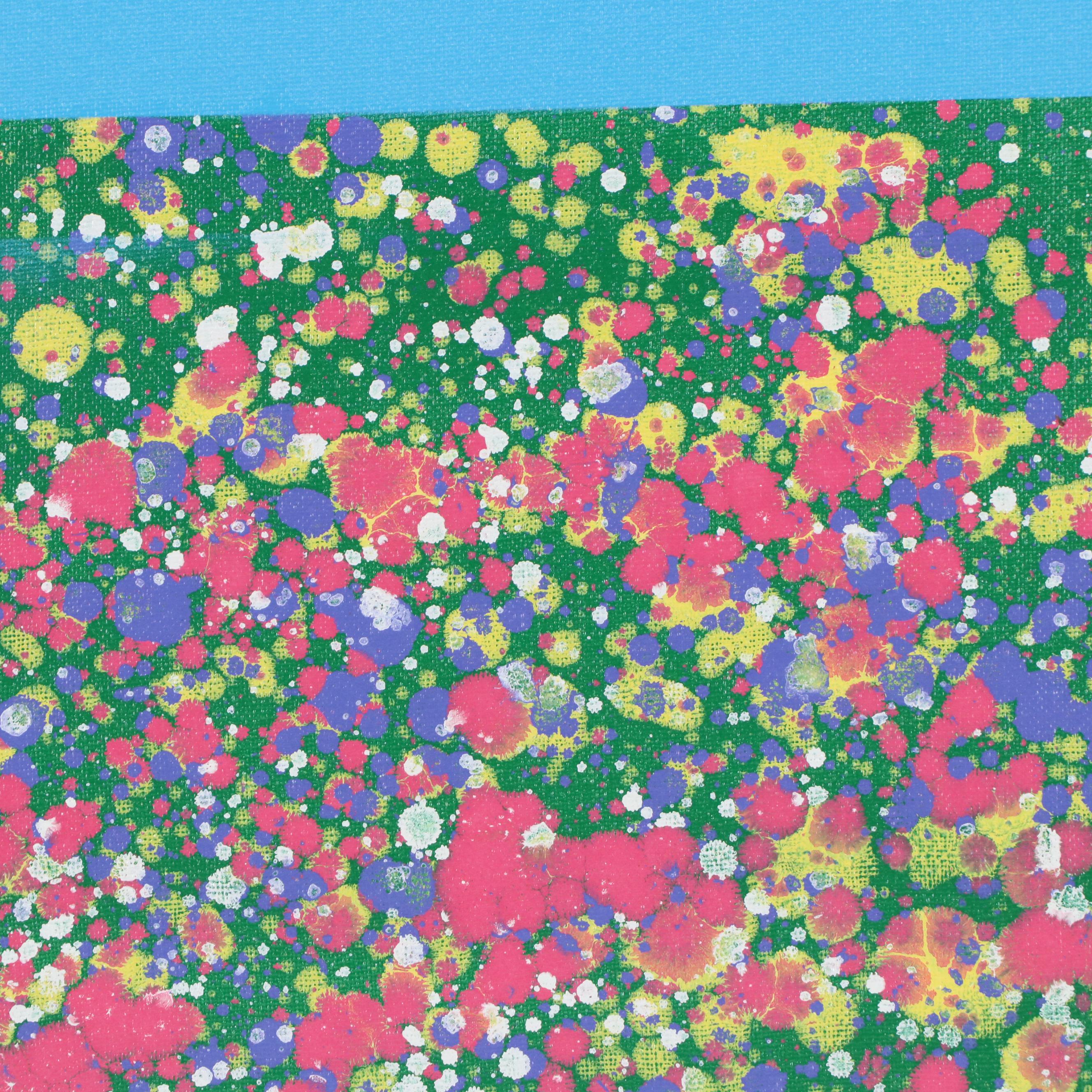 Jason Michael Durham Stylized Landscape Mixed Media Painting "Wildflowers," 2025