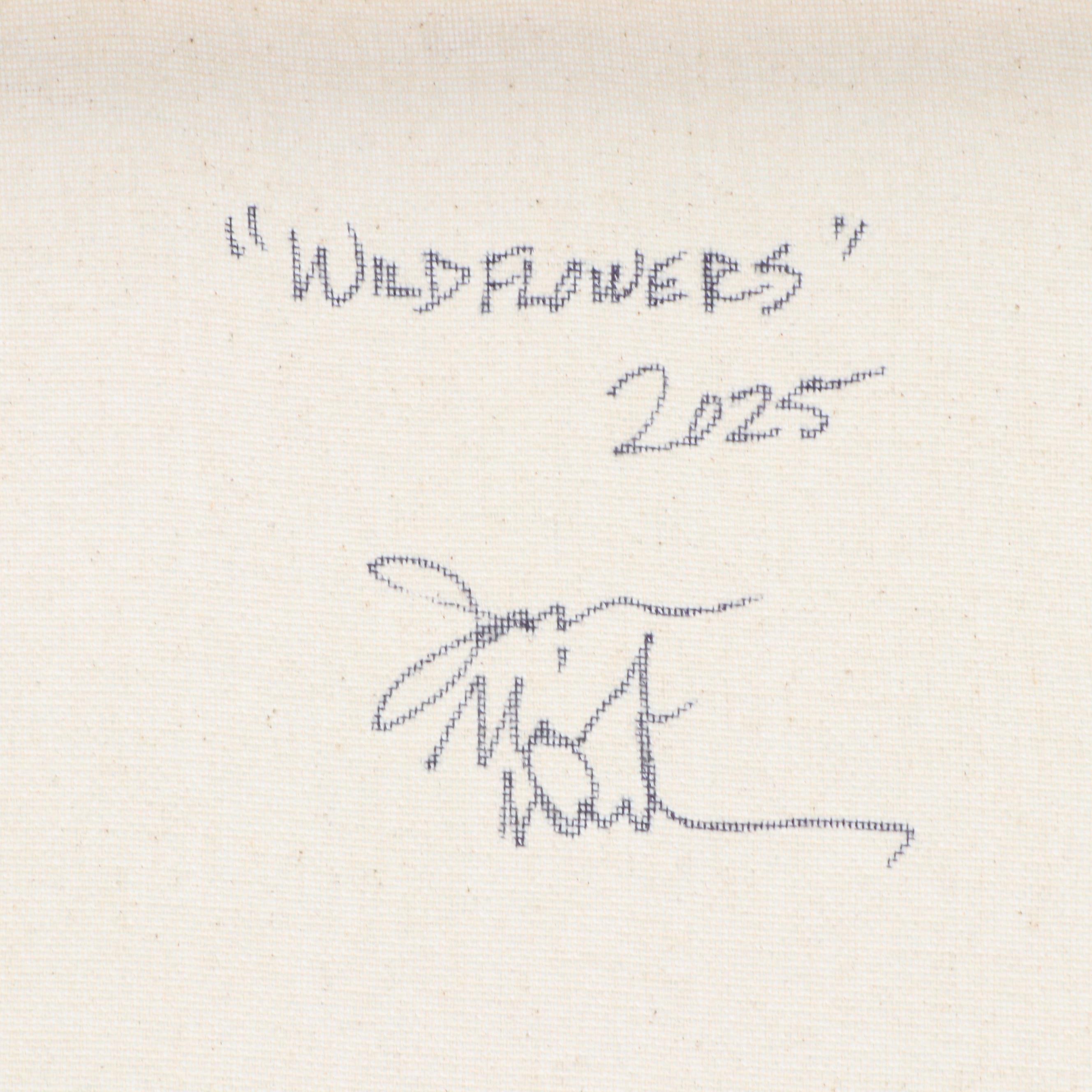 Jason Michael Durham Stylized Landscape Mixed Media Painting "Wildflowers," 2025