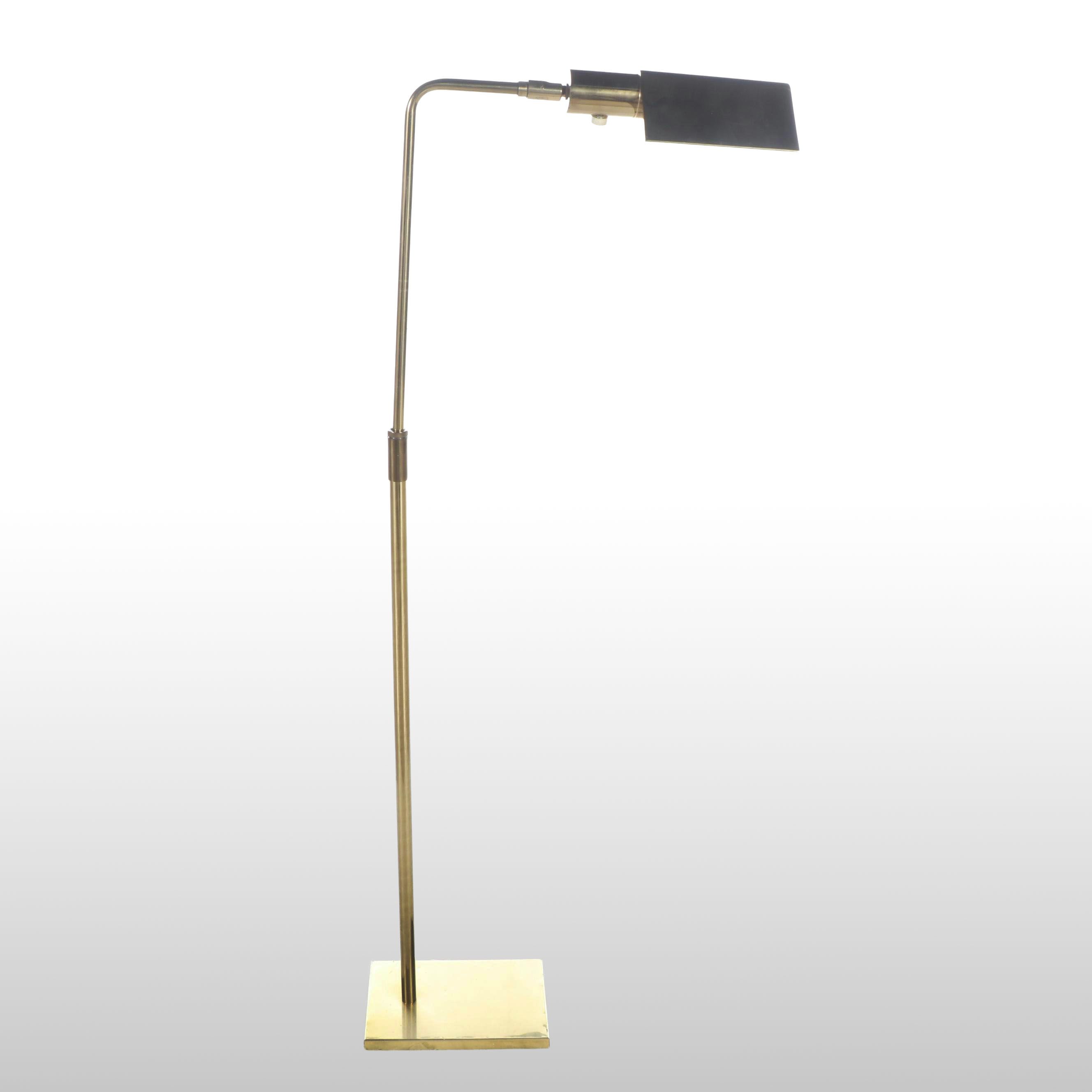 Koch & Lowy Brass Pharmacy Floor Lamp, Mid to Late 20th Century