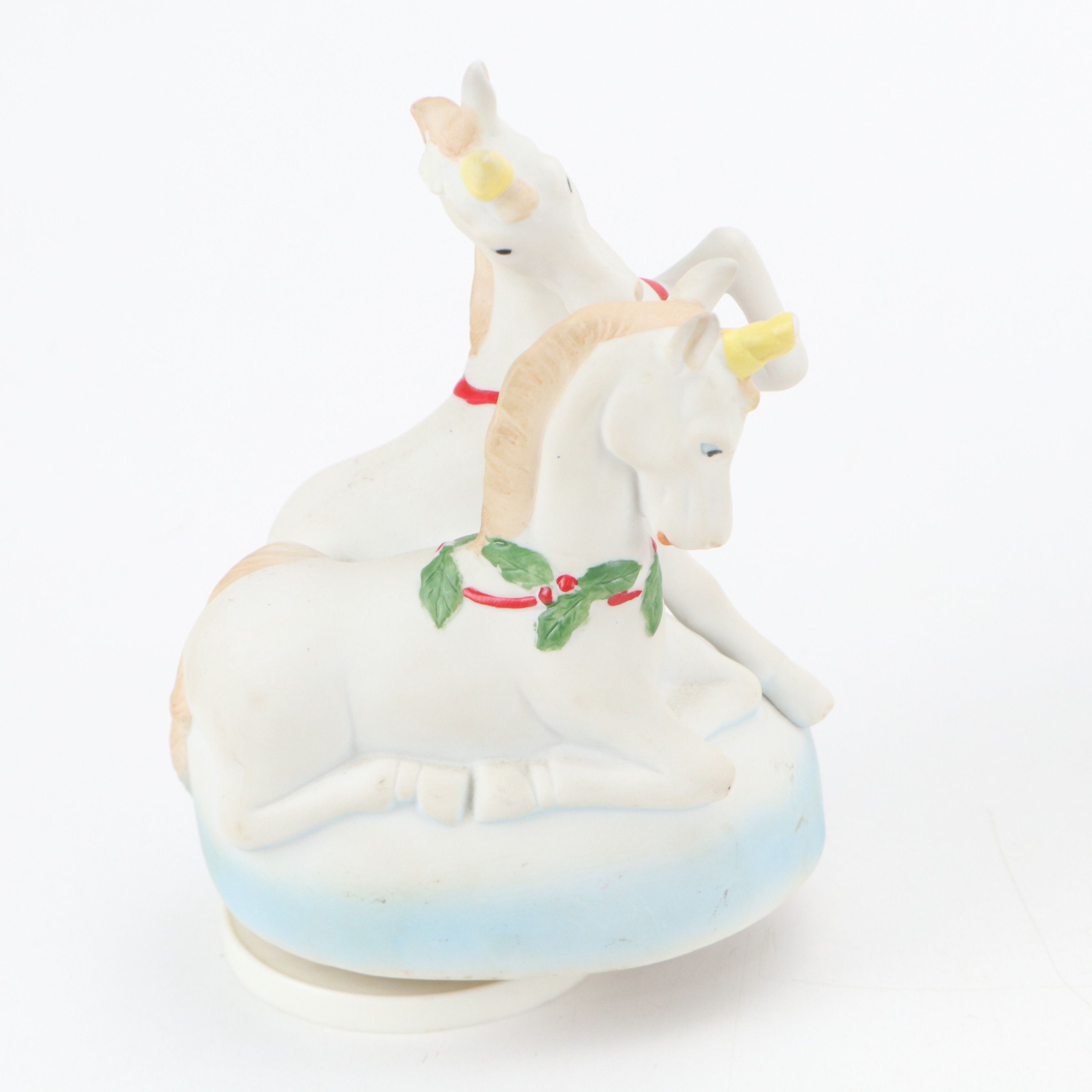 Christmas Music Rotating Bisque Figurines with Other Holiday Décor