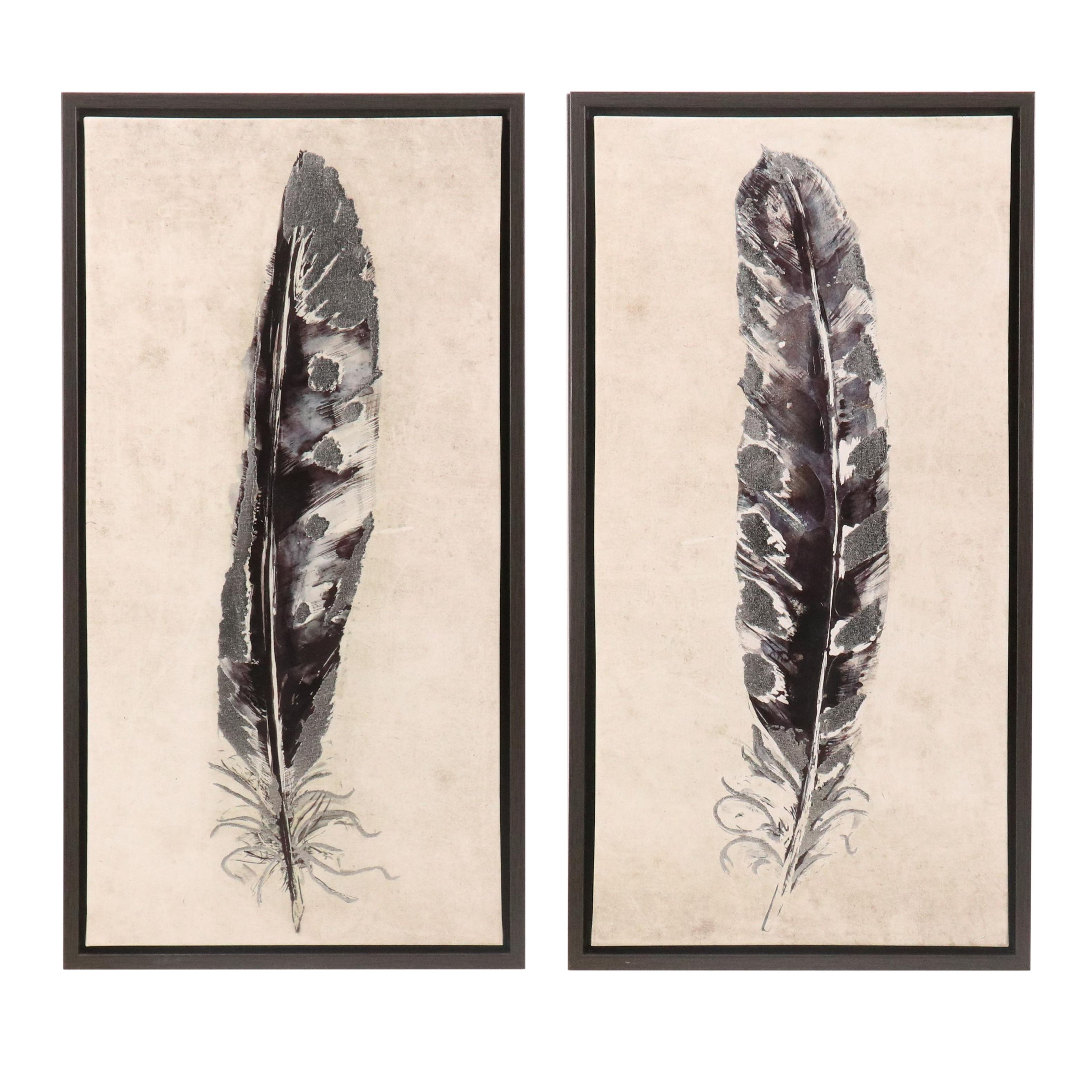 Madison Park Embellished Giclées of Flight Feathers, 21st Century