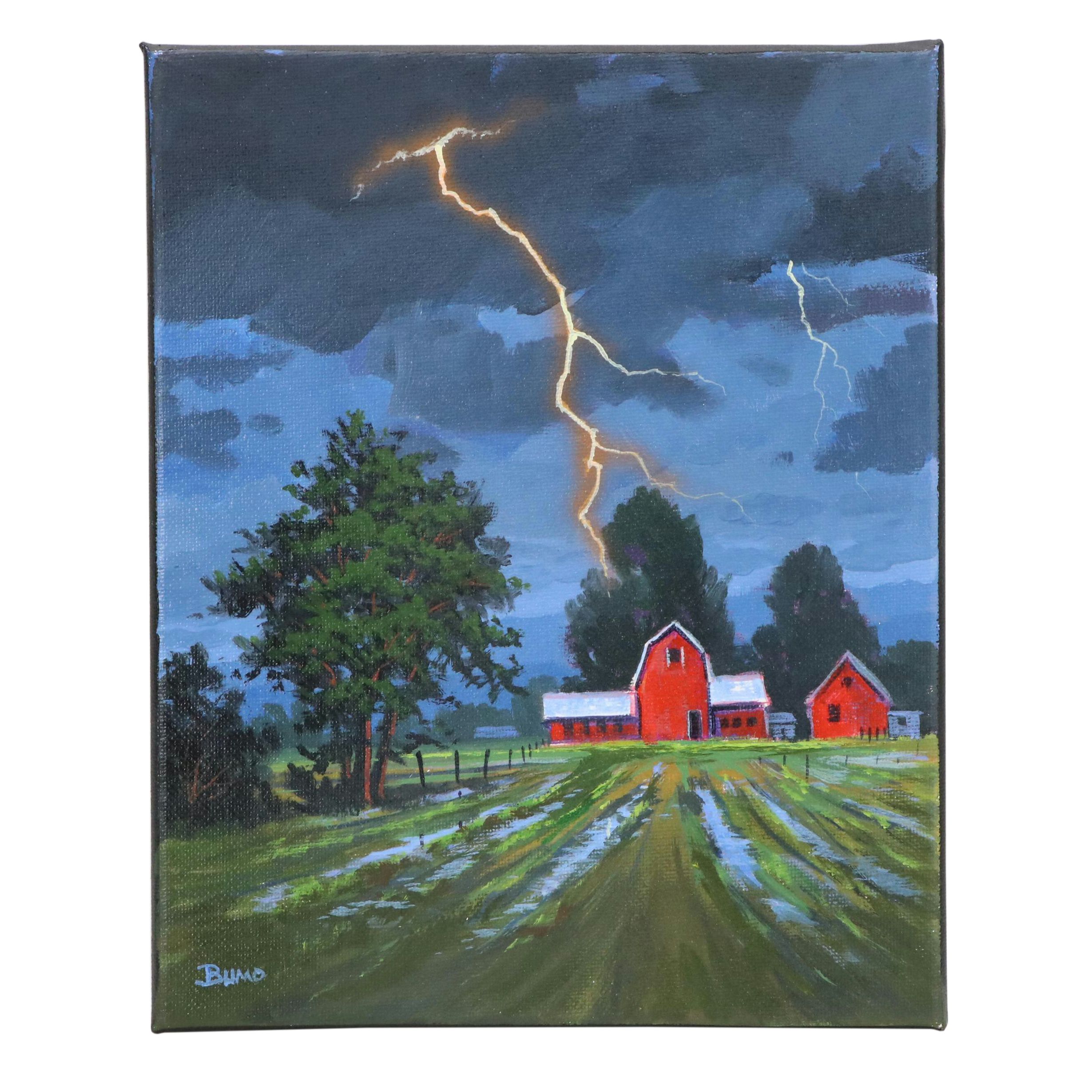 Doug Bumo Johnpeer Rural Landscape Oil Painting 2025 EBTH Attachment C25119e3 02a2 48f9 9fe6 4321cb384f30