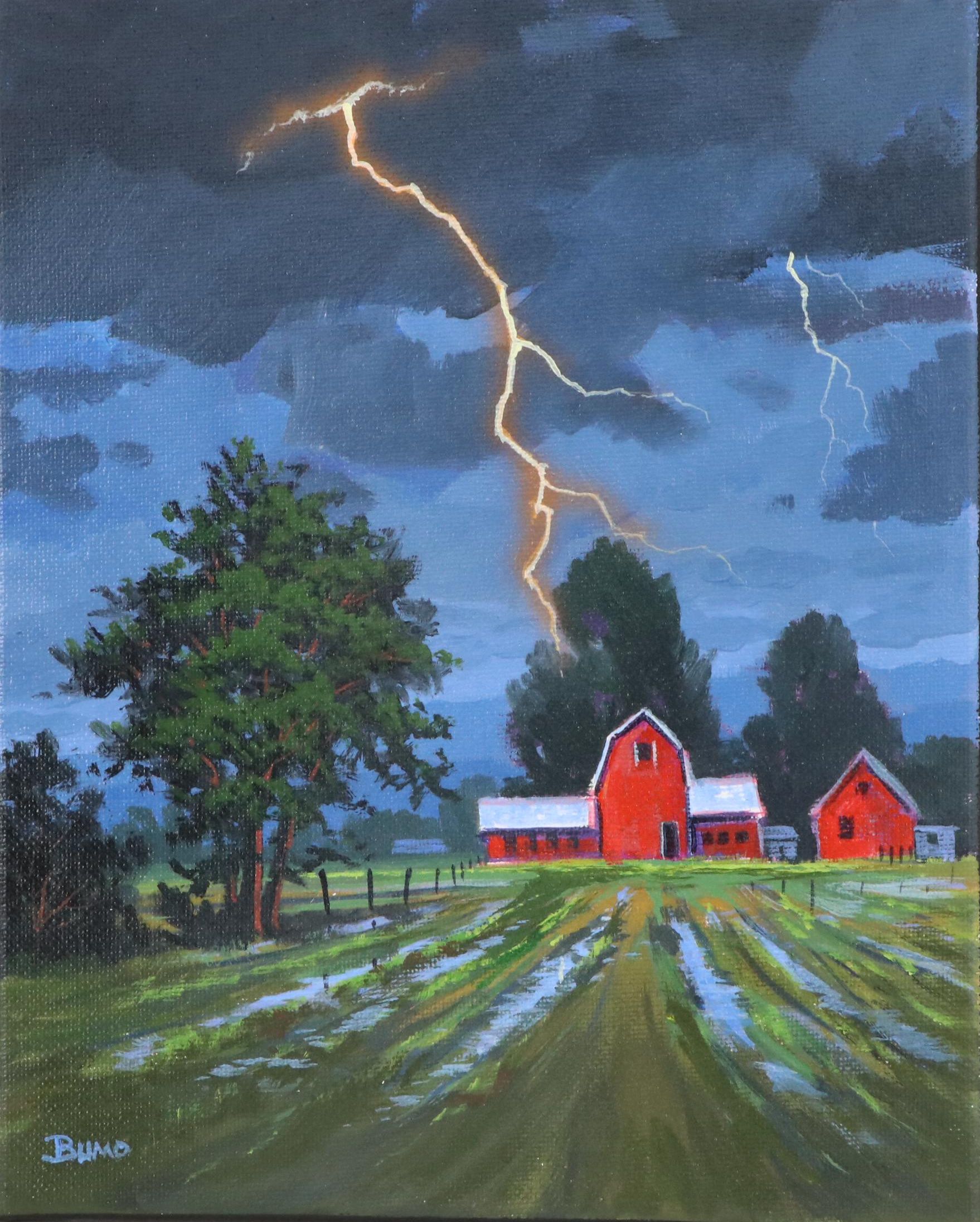 Doug "Bumo" Johnpeer Rural Landscape Oil Painting, 2025