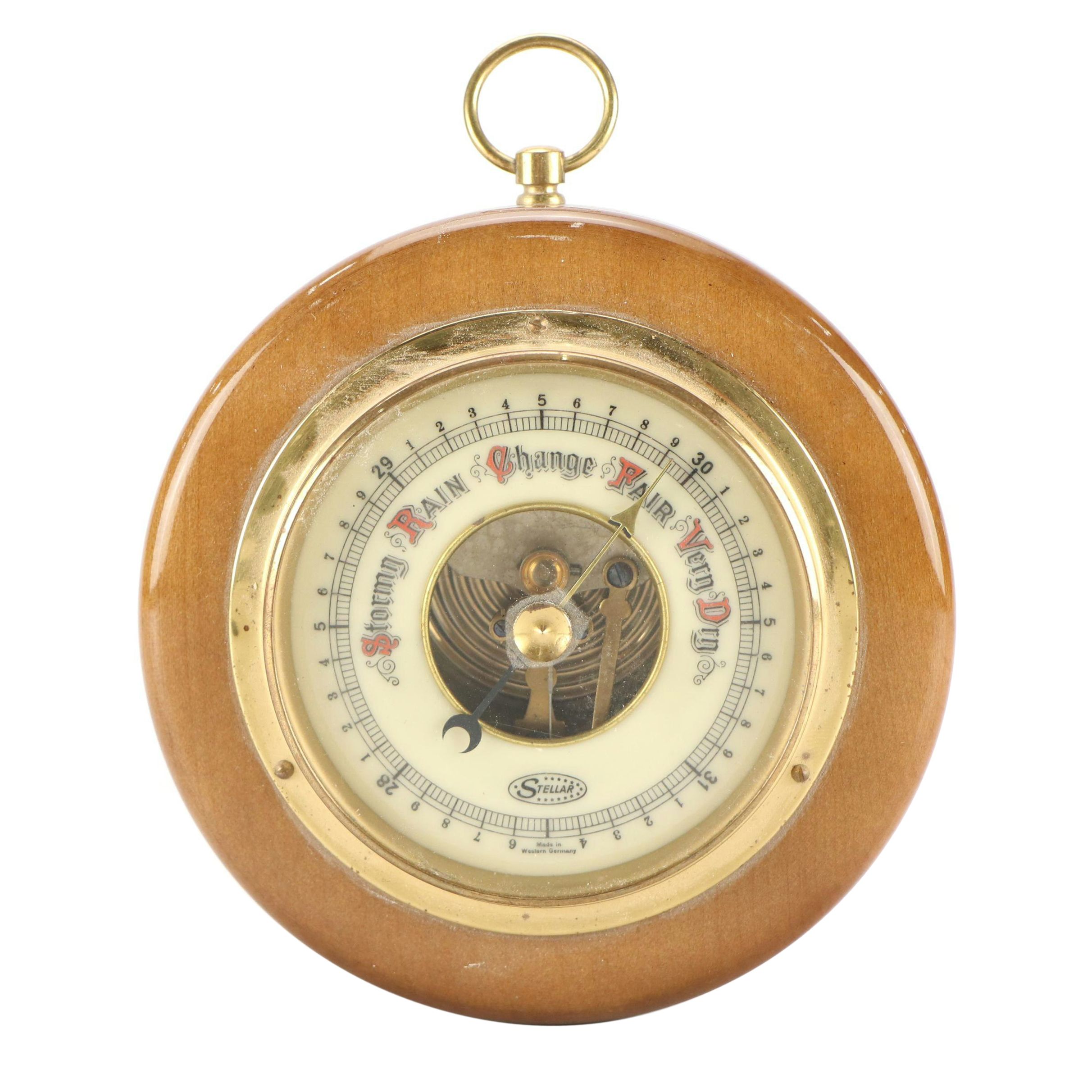 German Stellar Wood Wall Barometer