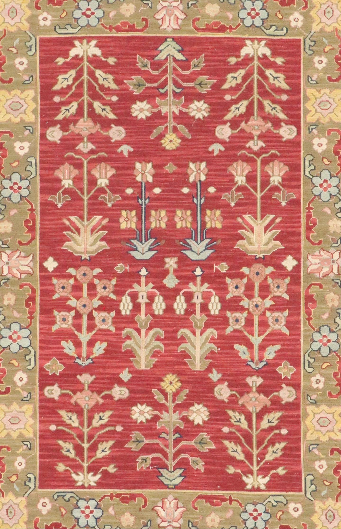 3'10 x 6'1 Hand-Knotted Indian Soumak Area Rug