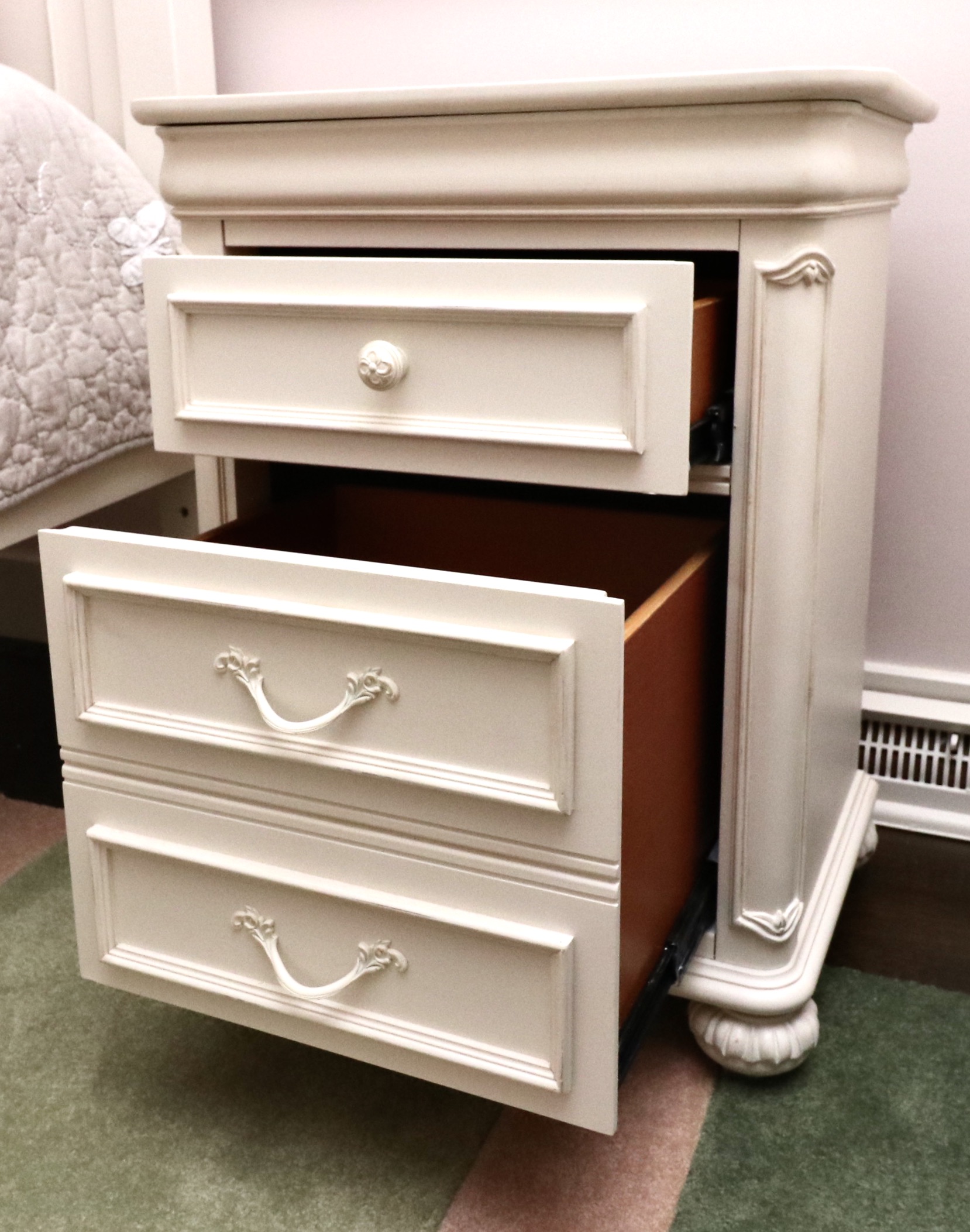 Legacy Classic Kids Twin Bed Pair and Bedside Table with RH Baby & Child Bedding