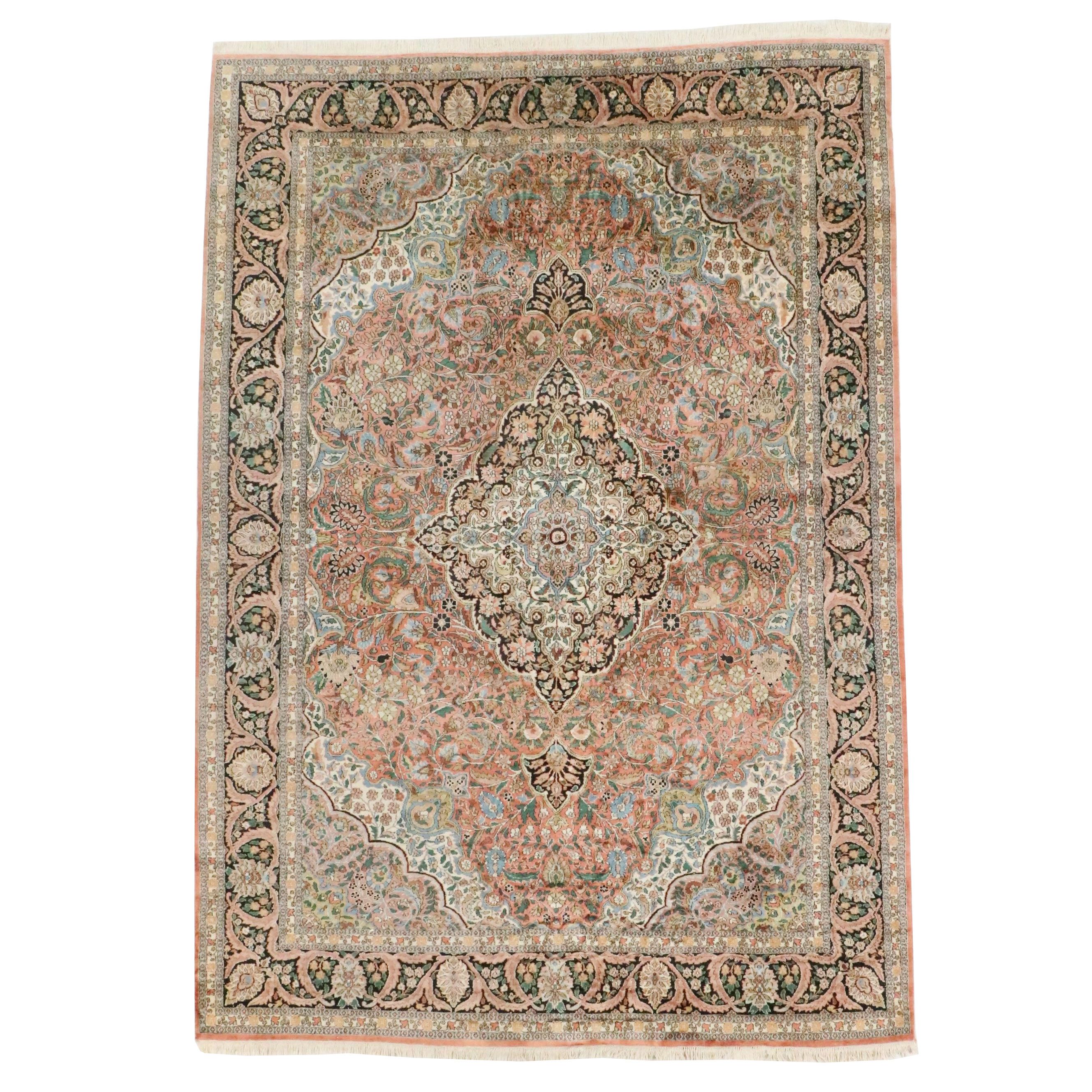 9'11 x 14'5 Hand-Knotted Persian Qom Room Sized Rug