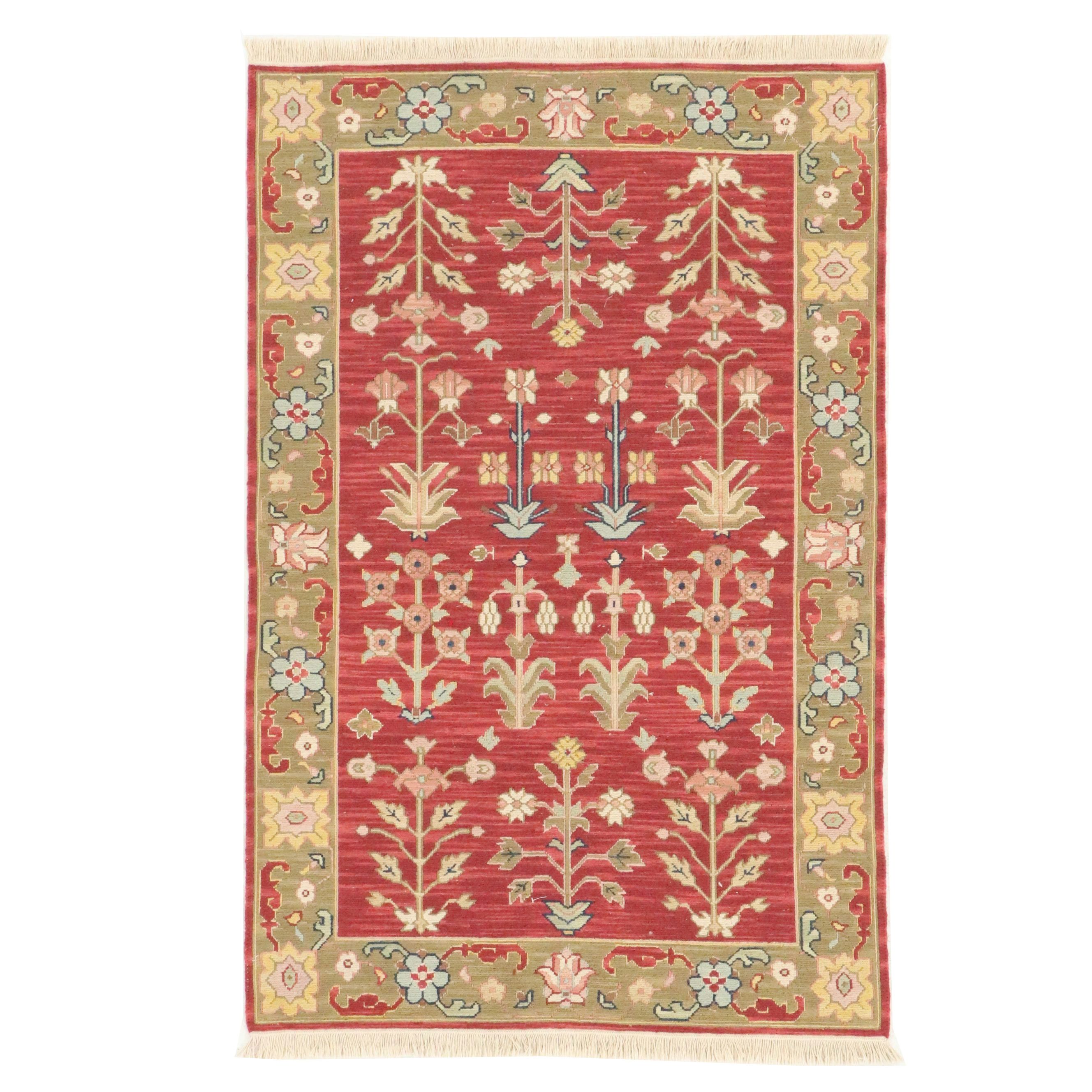 3'10 x 6'1 Hand-Knotted Indian Soumak Area Rug