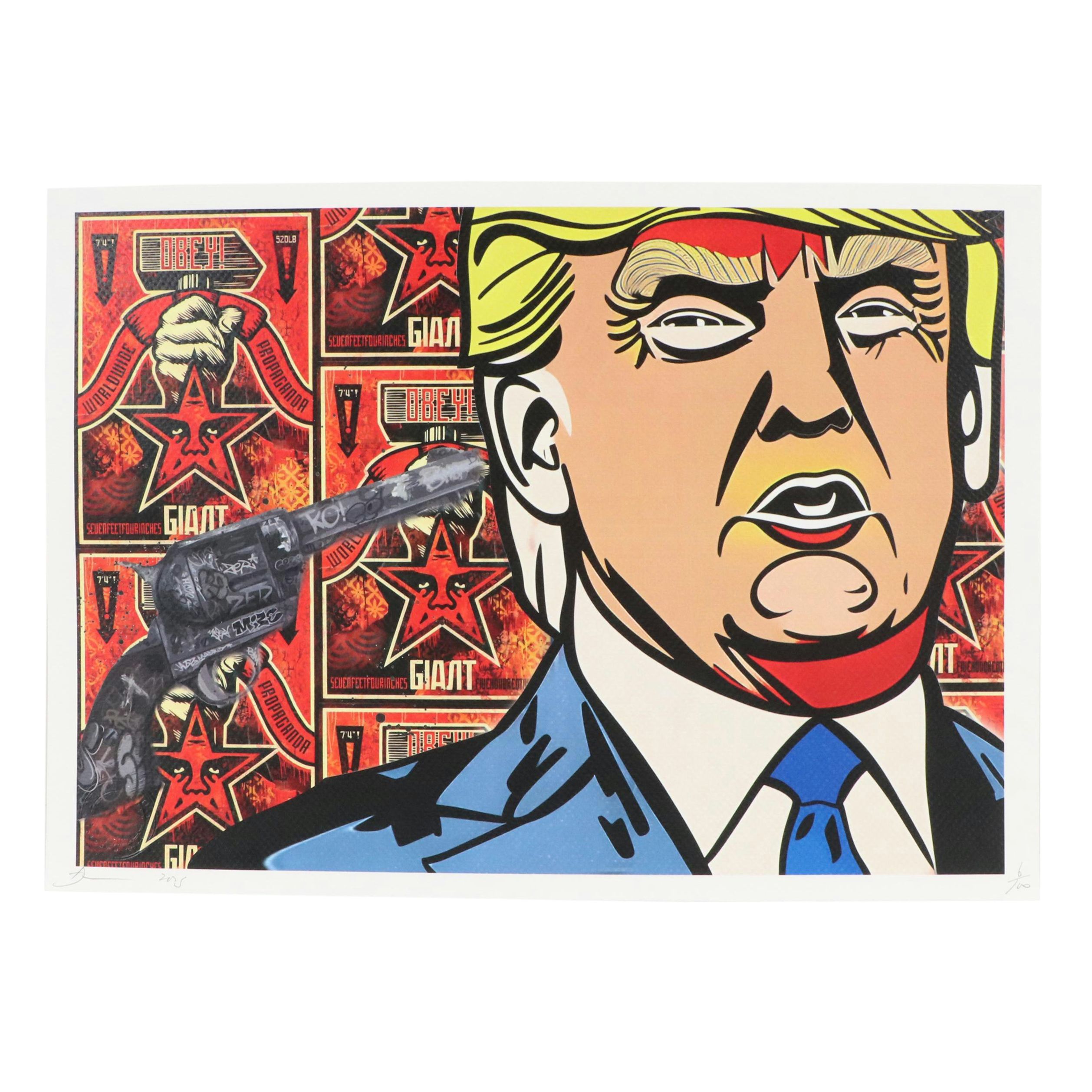 Death NYC Pop Art Graphic Print with Donald Trump, 2025