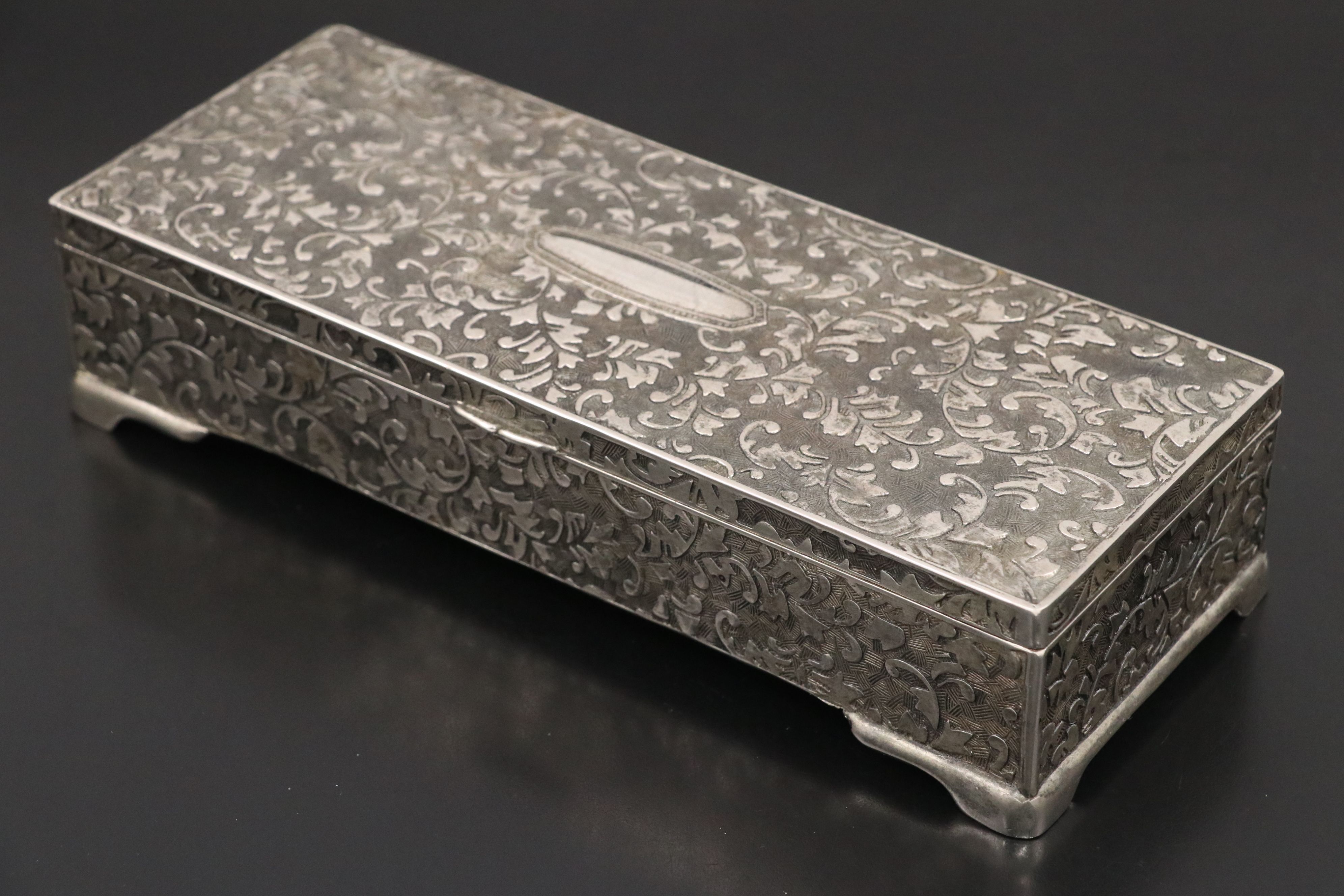 Wallace and More Annual Silver Plate Bells with Repoussé Metal Jewelry Box