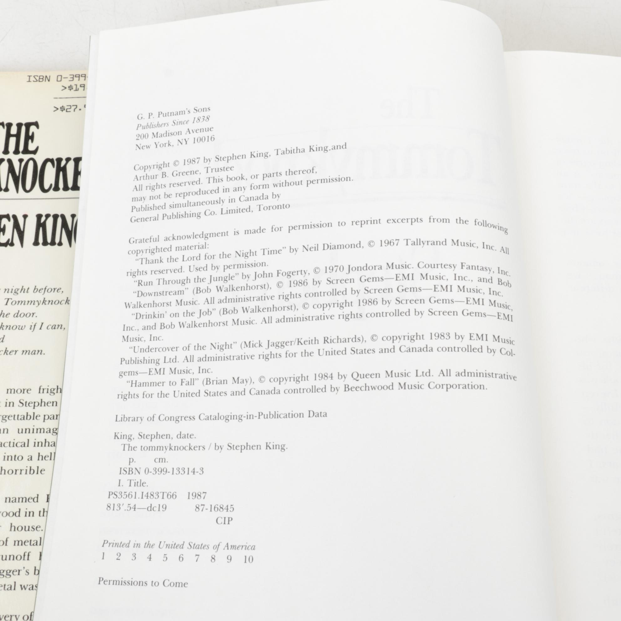 Second Printing "Misery" and More Stephen King Novels, 1990s