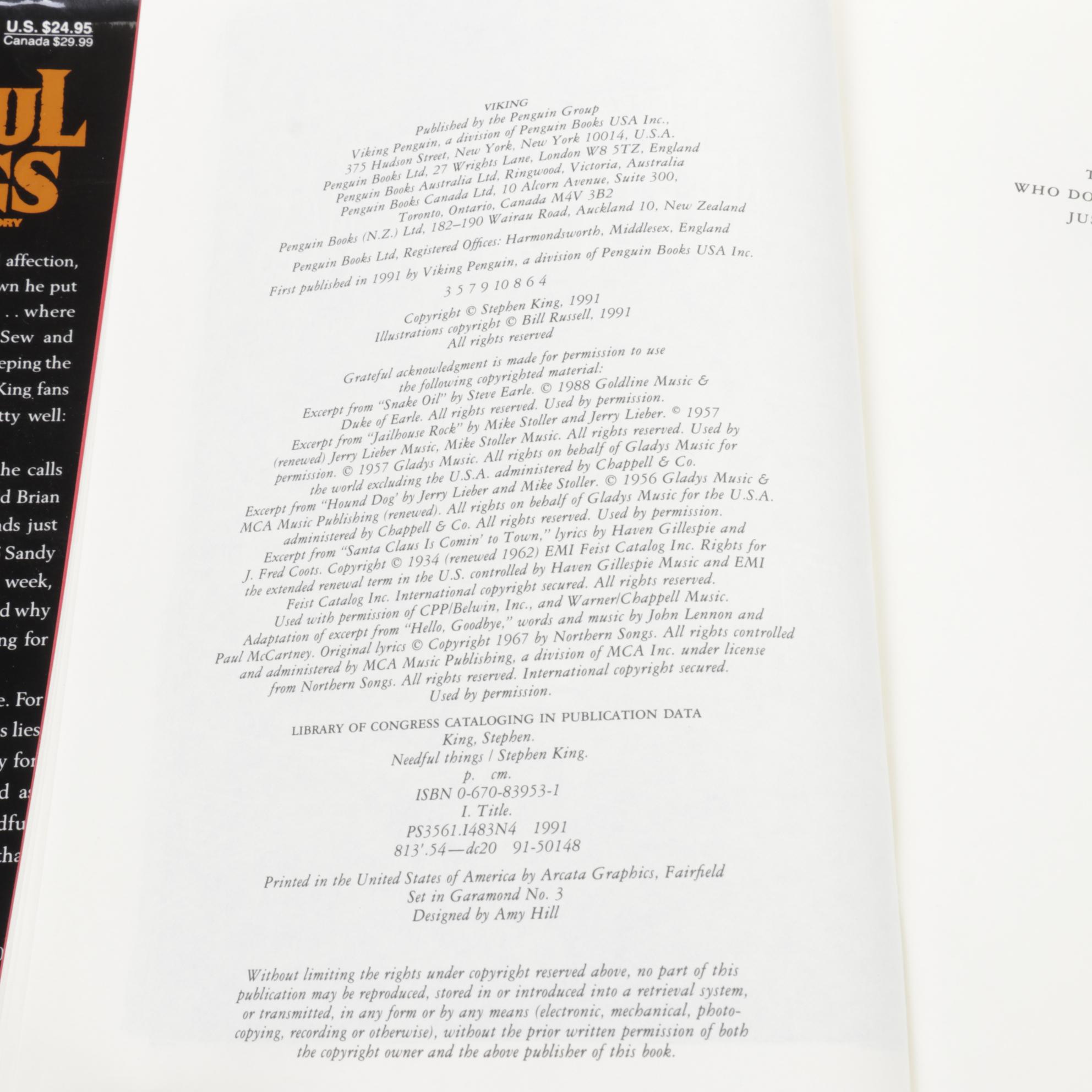 Second Printing "Misery" and More Stephen King Novels, 1990s