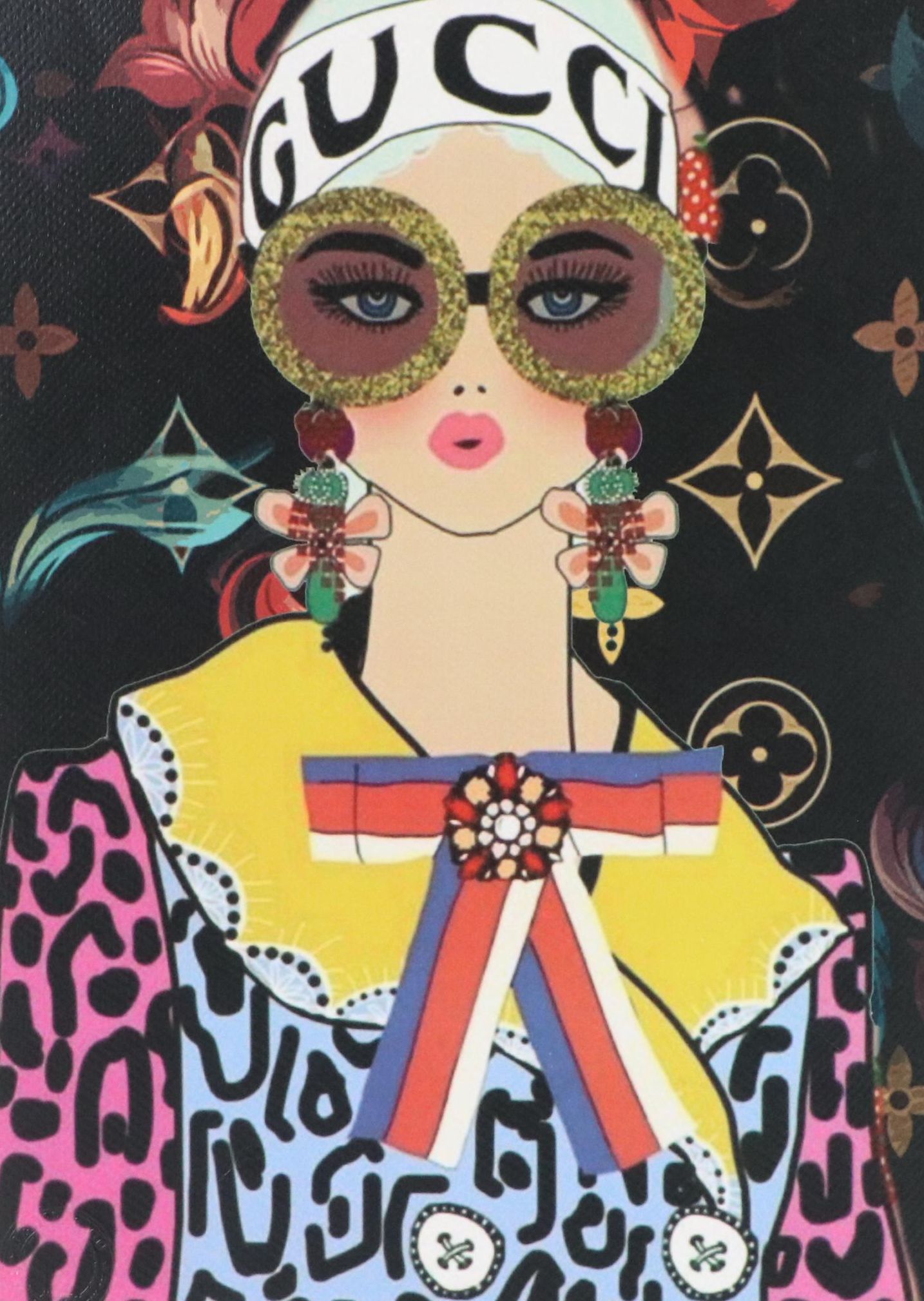 Death NYC Pop Art Graphic Print Homage to Gucci x Louis Vuitton, 2024