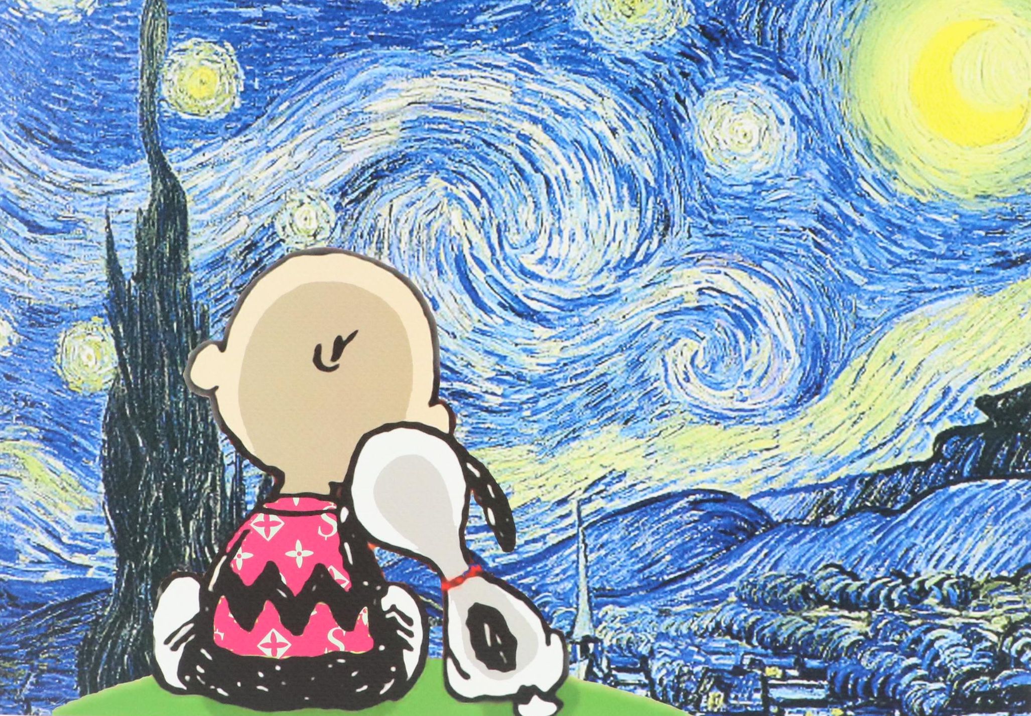 Death NYC Pop Art Graphic Print Homage to Van Gogh x Peanuts, 2020