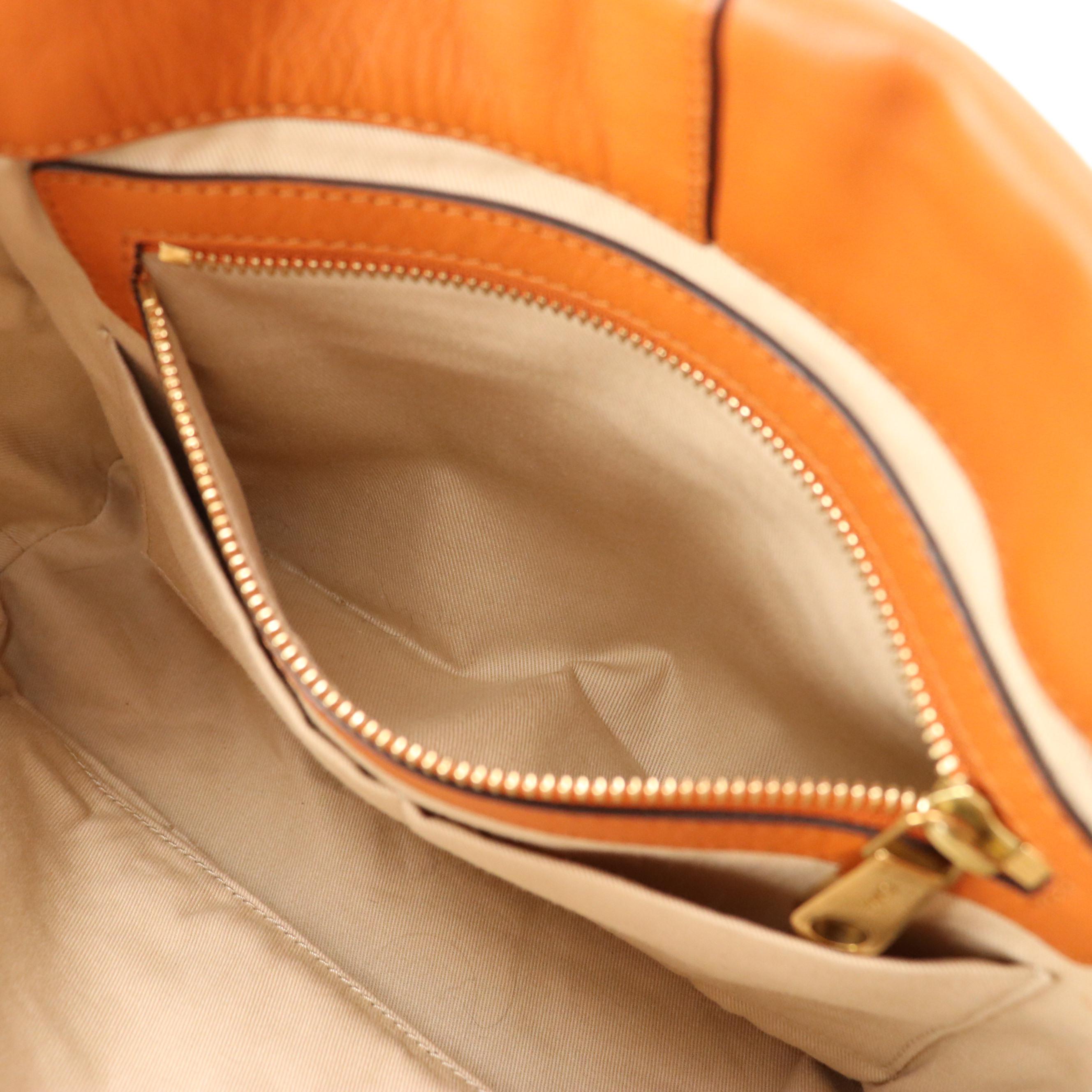 Chloé "Janet" Knotted Strap Shoulder Tote in Desert Orange Calfskin Leather
