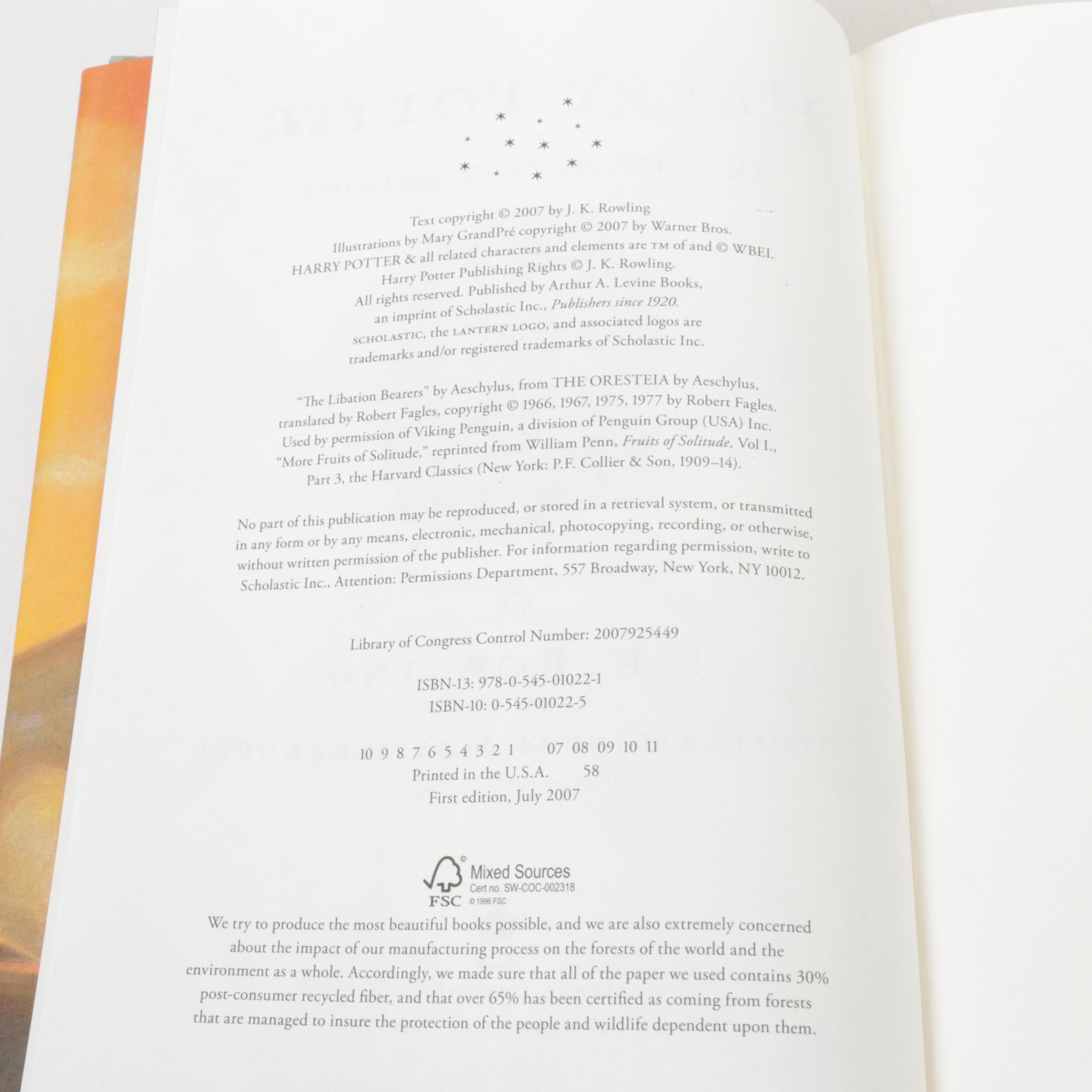 "Harry Potter" Complete Series by J. K. Rowling with Illuminating Wand