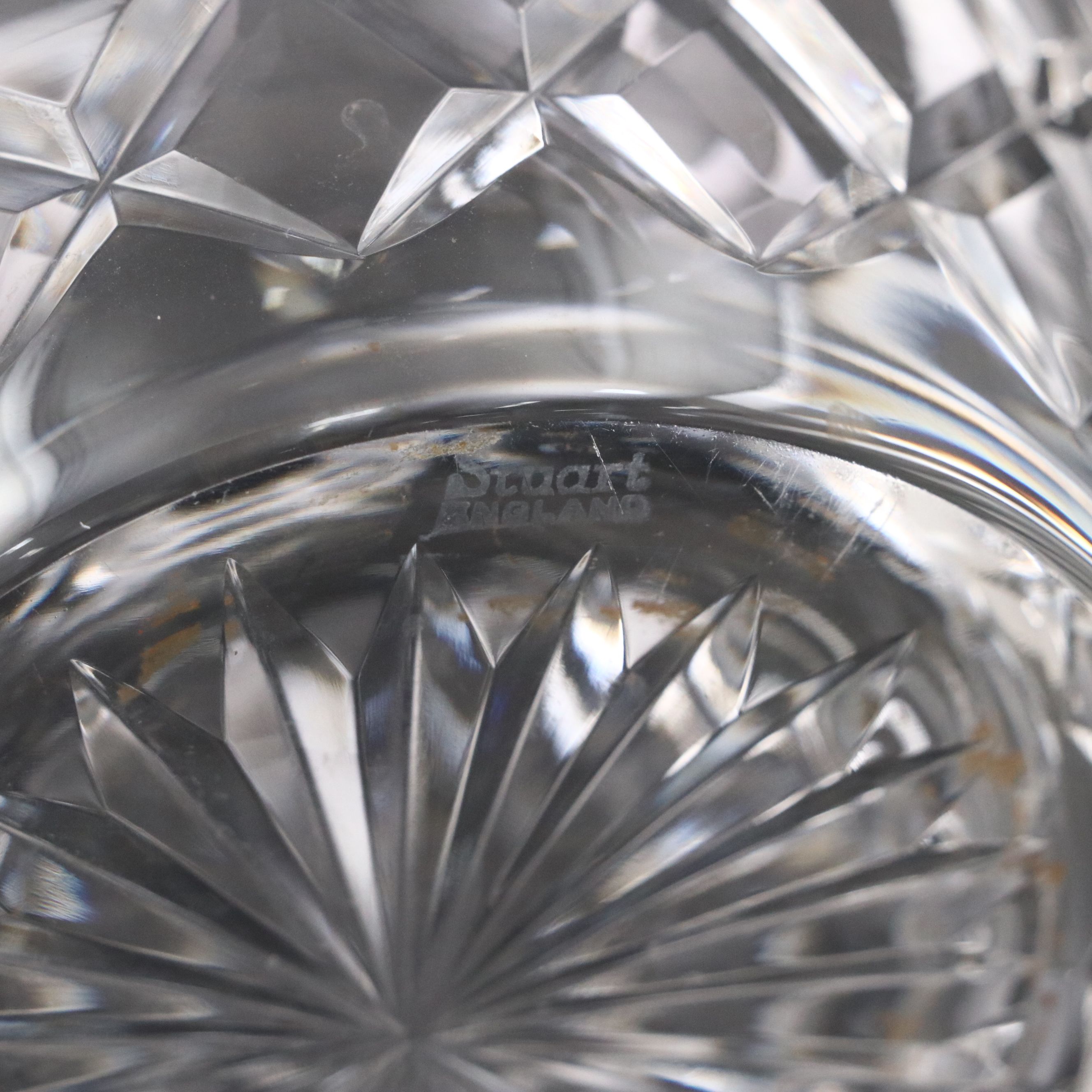 Stuart "Ludlow" Crystal Sherry Glasses and Decanter, Late 20th Century