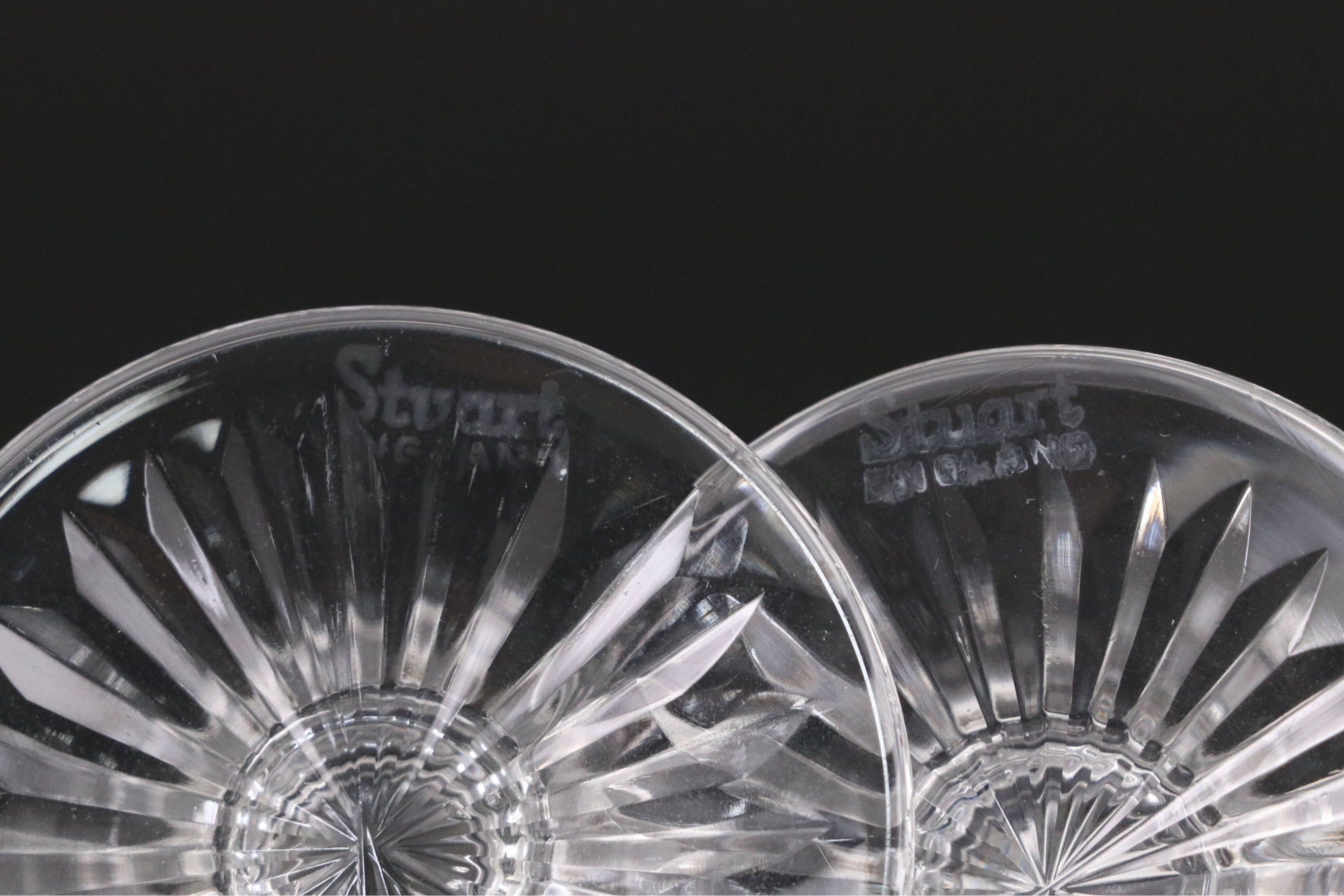 Stuart "Ludlow" Crystal Sherry Glasses and Decanter, Late 20th Century