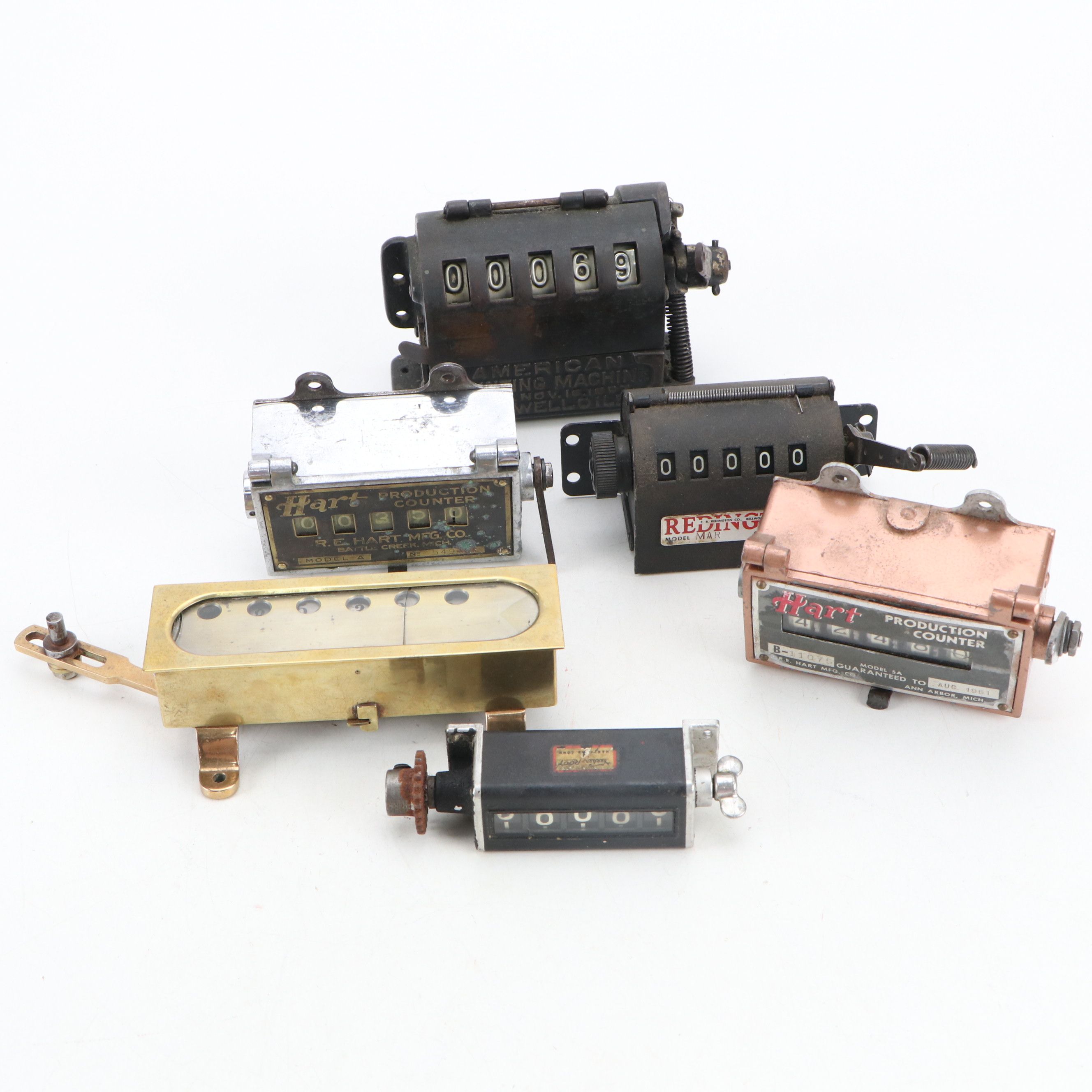 R. E. Hart, Redington, and Veeder-Root Metal Production Counters with Others