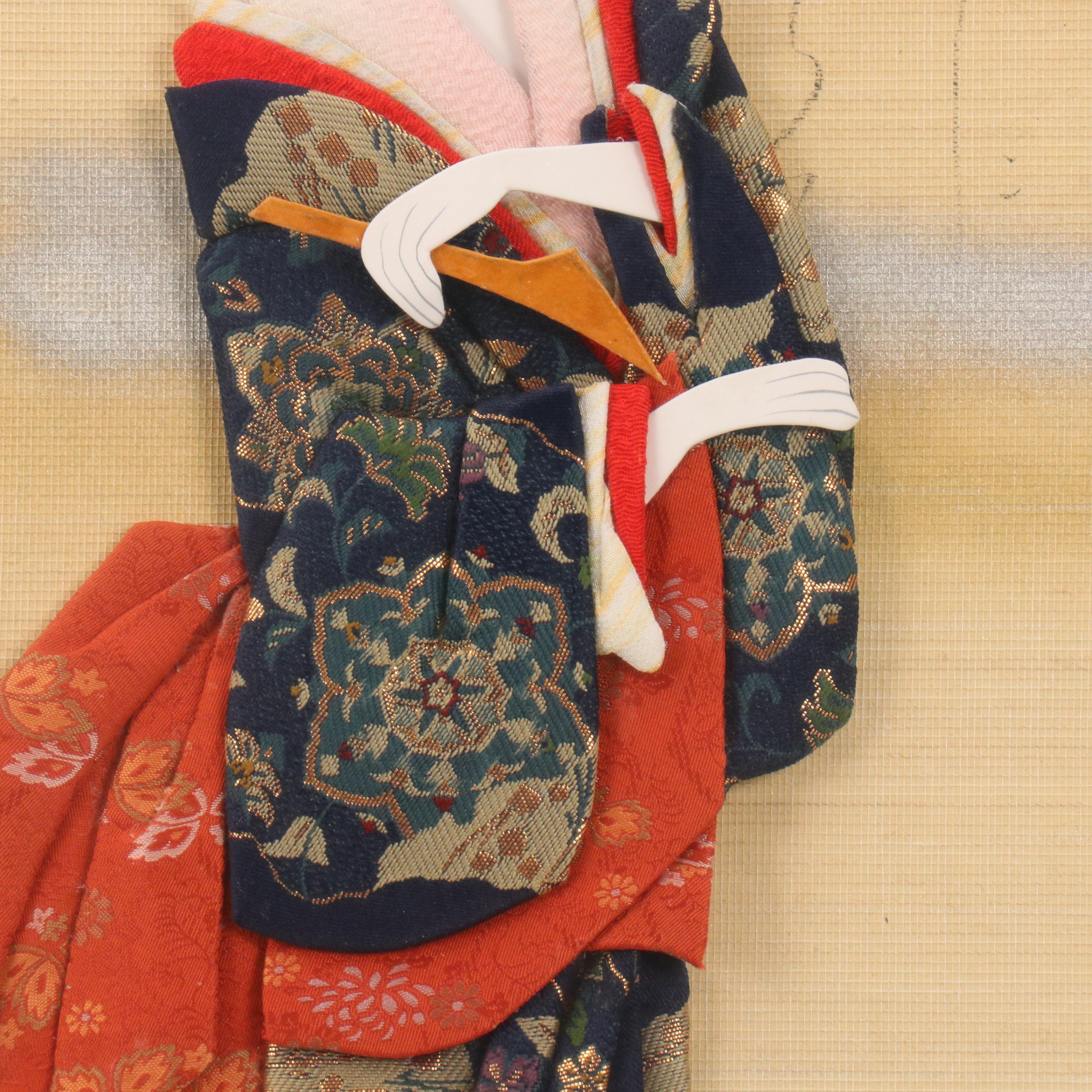 Reiko Nakagawa Smith Oshi-e Mixed Media of Japanese Figure