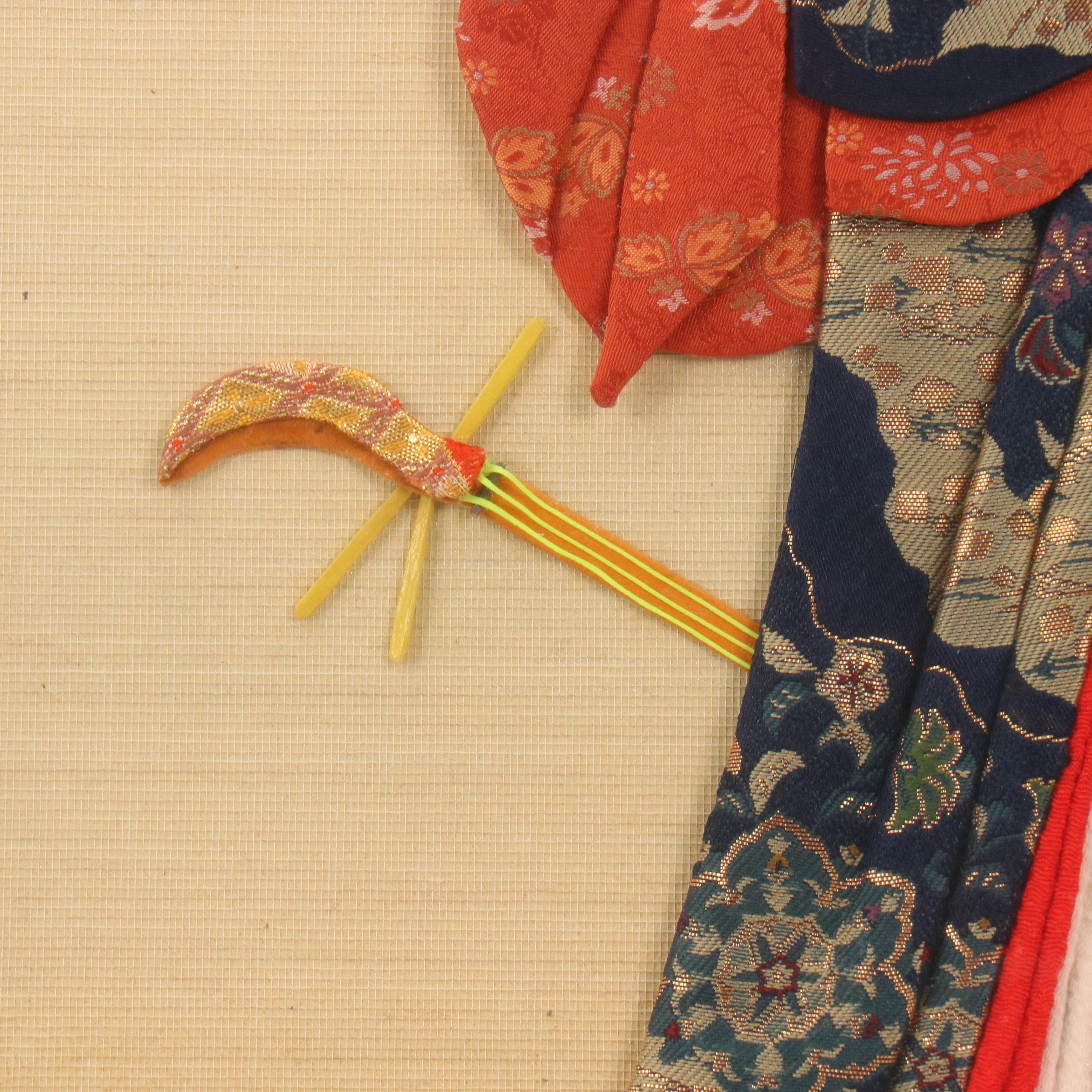 Reiko Nakagawa Smith Oshi-e Mixed Media of Japanese Figure