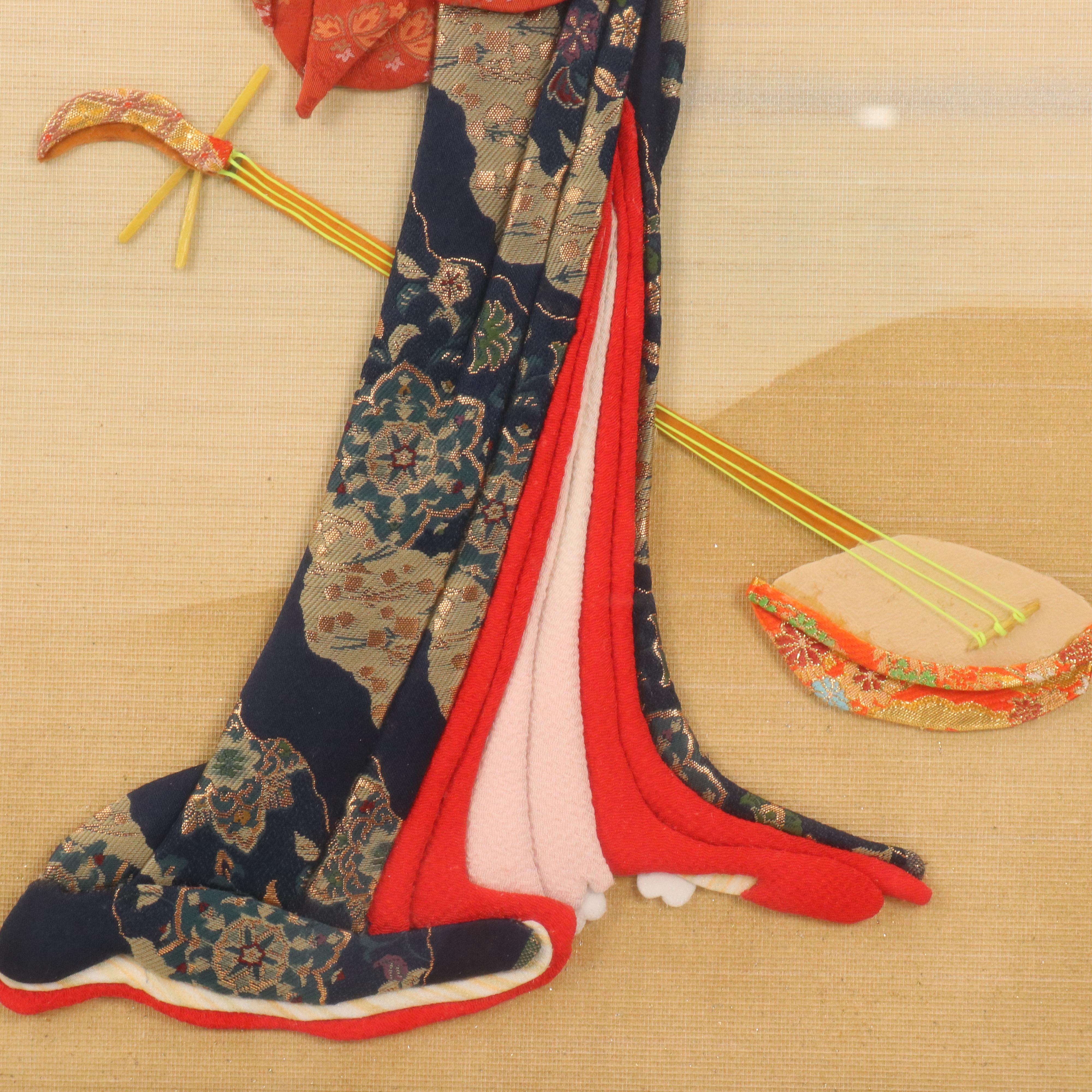 Reiko Nakagawa Smith Oshi-e Mixed Media of Japanese Figure