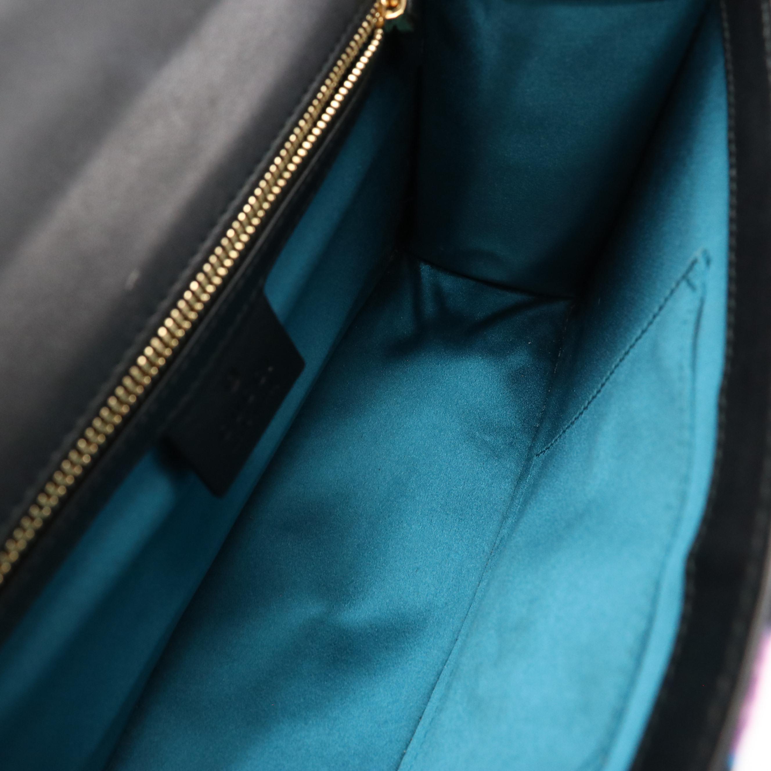 Gucci Sylvie Two-Way Bag in Floral Printed Velvet and Calfskin Leather Trim