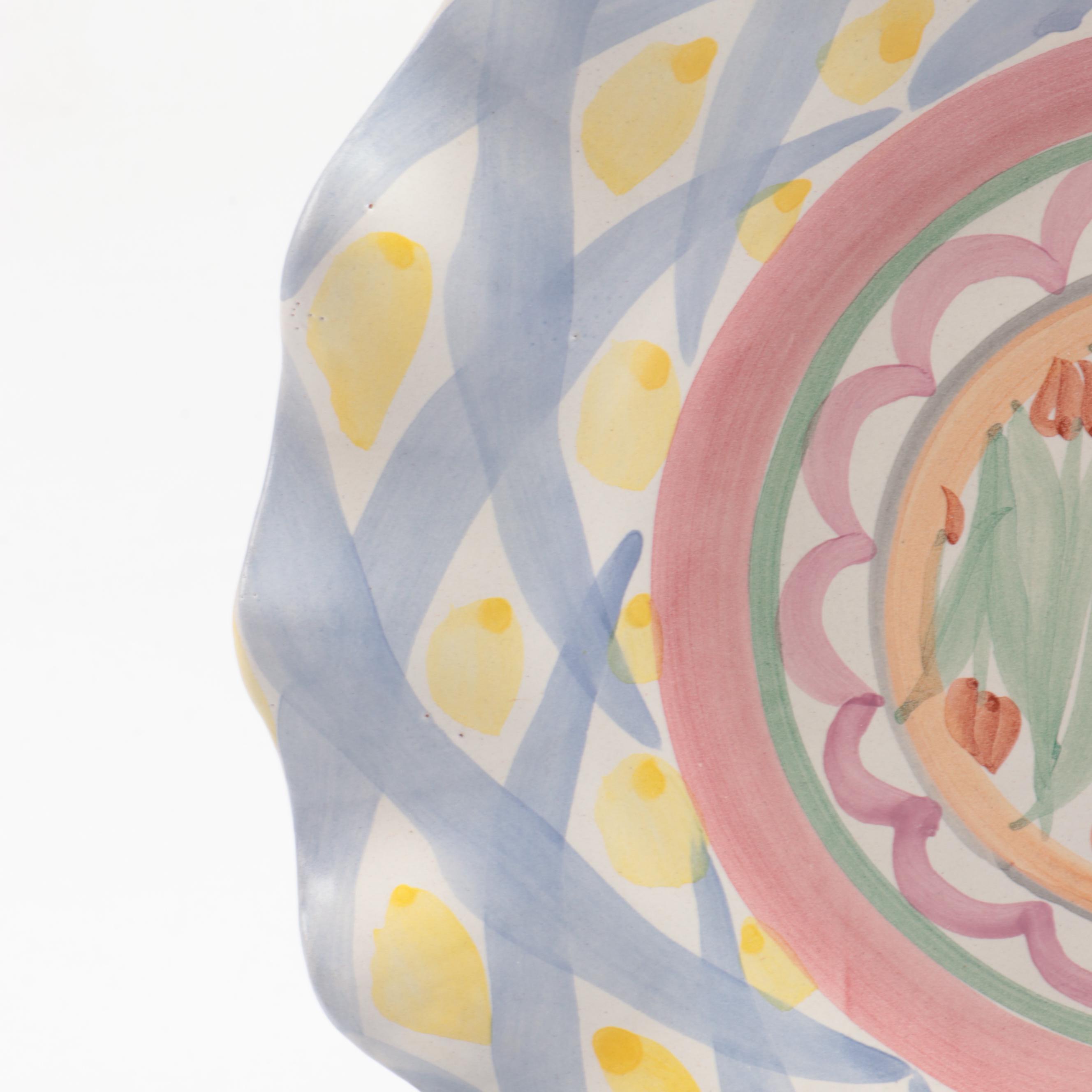 MacKenzie-Childs "Aalsmeer" Ceramic Dinner Plates, Mug, and Tumbler