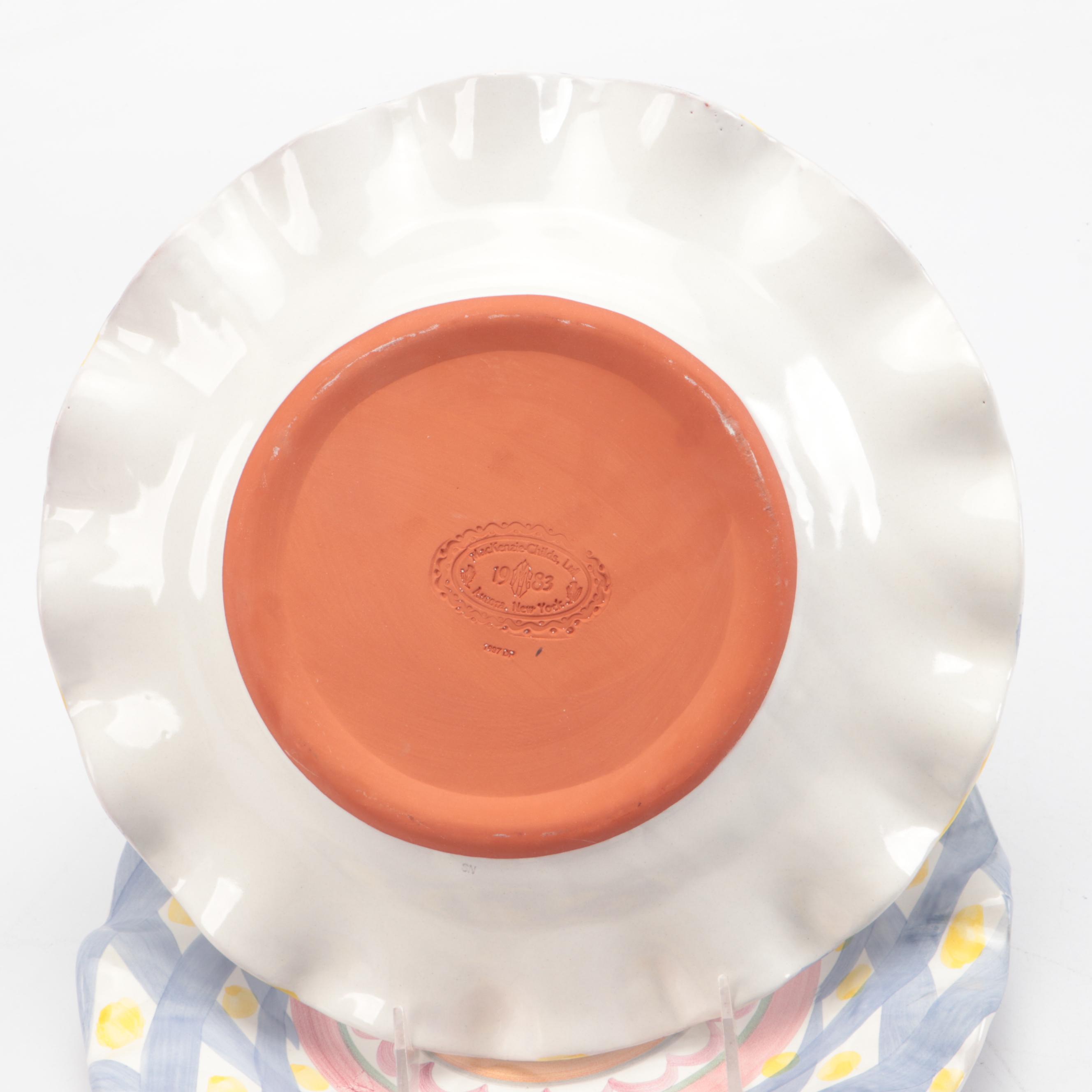 MacKenzie-Childs "Aalsmeer" Ceramic Dinner Plates, Mug, and Tumbler