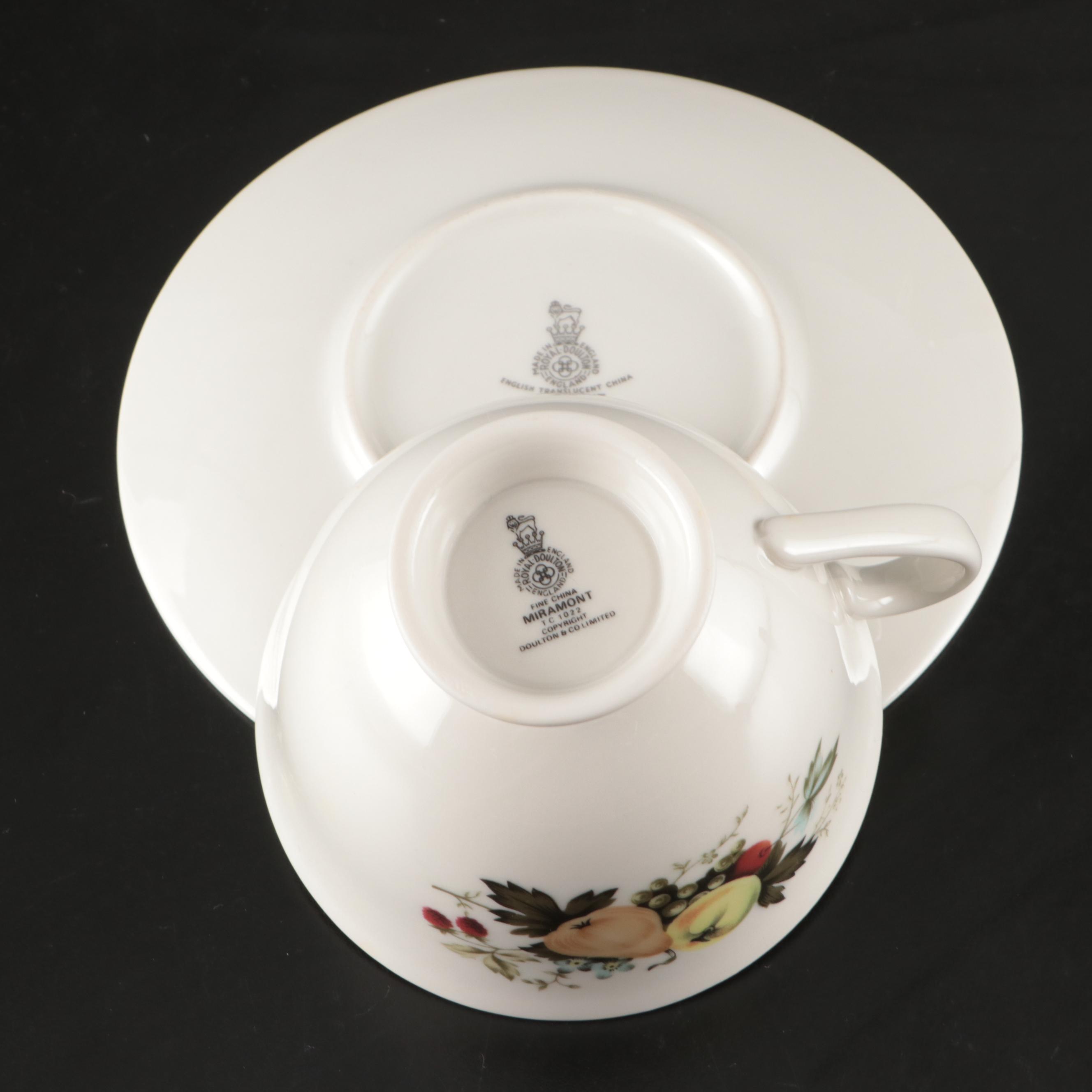 Royal Doulton "Miramont" Porcelain Dinnerware, Mid to Late 20th Century