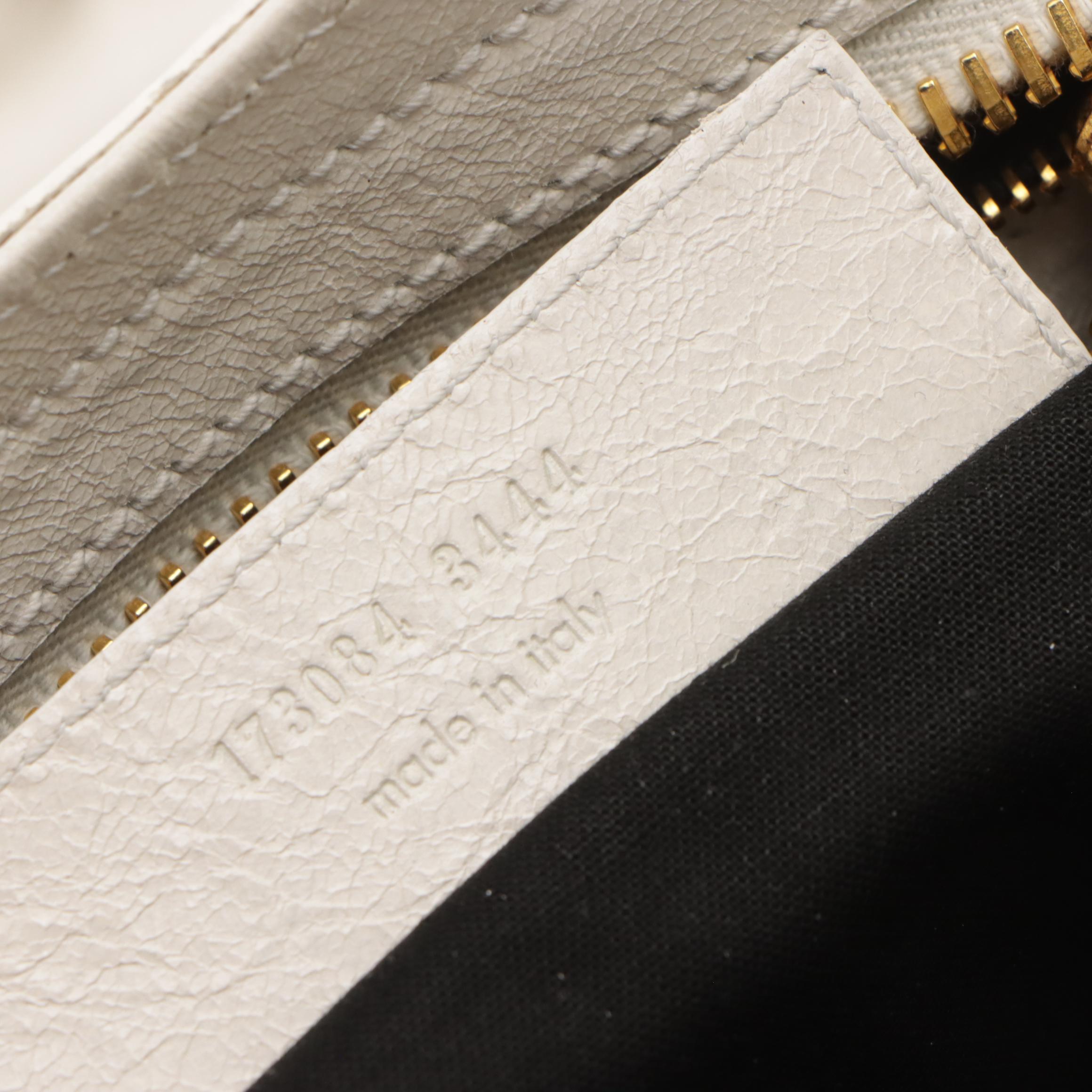 Balenciaga Medium Classic City Two Way Bag in White Crinkled Leather