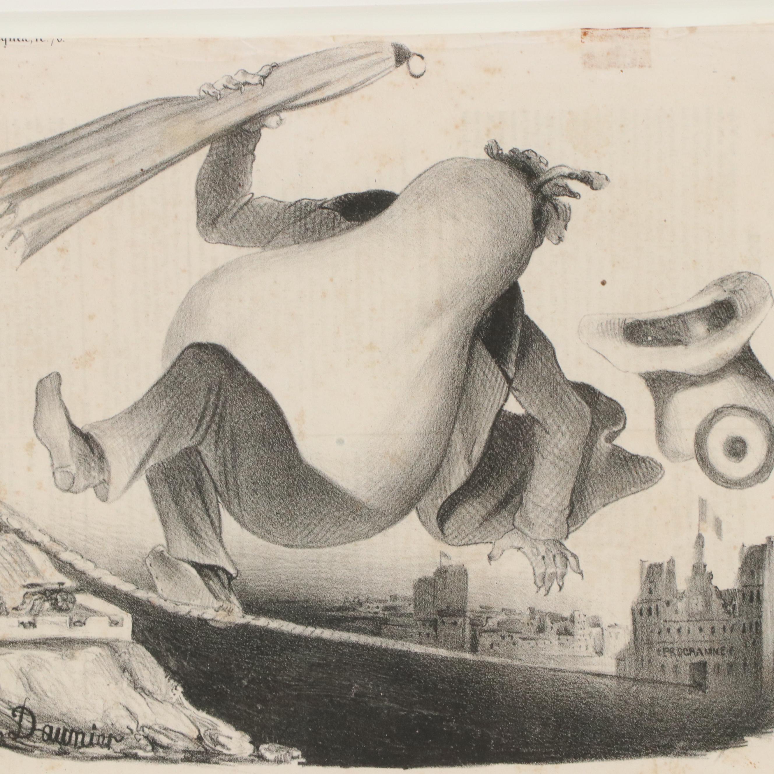 Political Cartoon Lithograph After Honoré Daumier from "Le Charivari," 1833