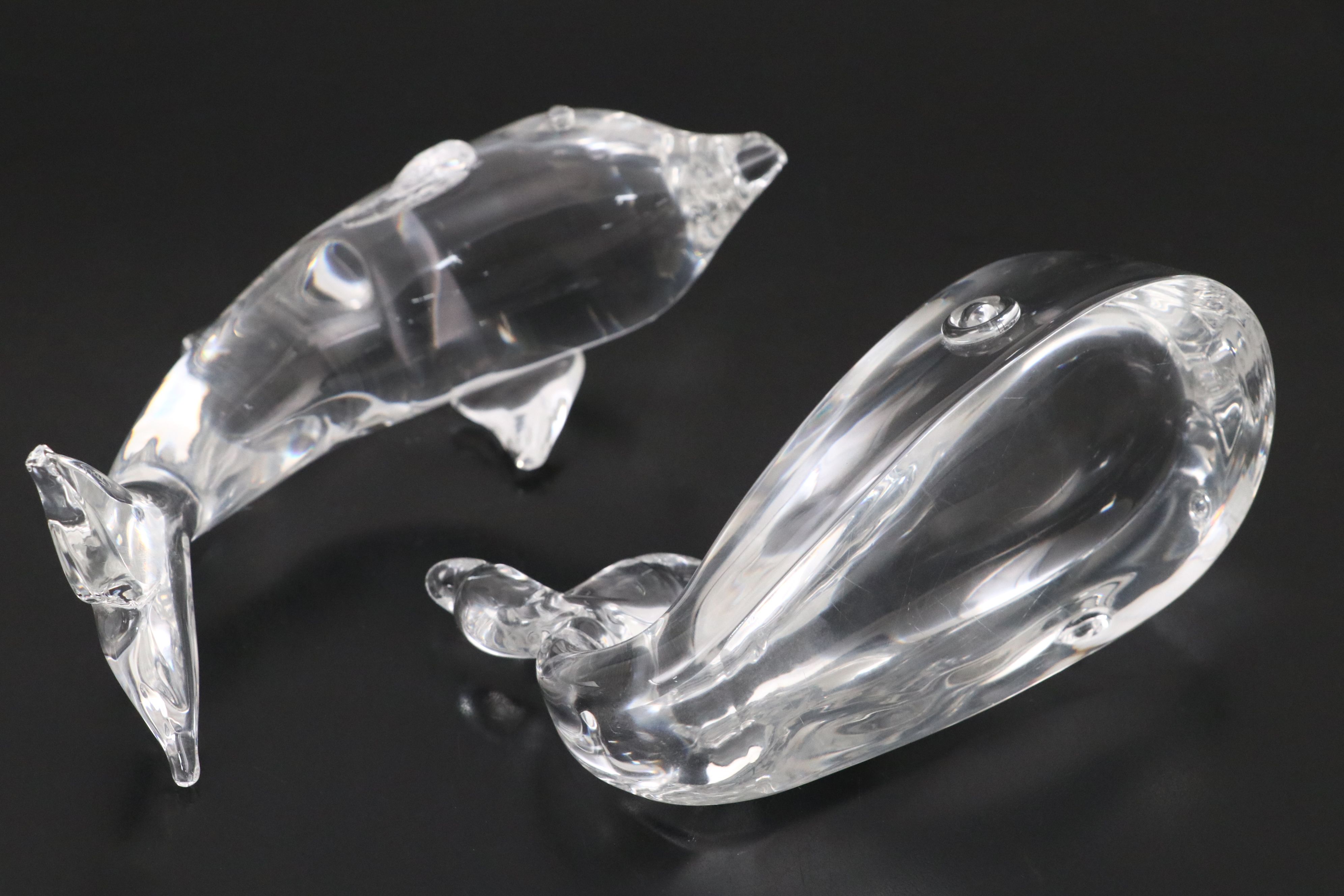 Steuben Crystal Starfish Paperweight with Steuben Art Glass Figurines